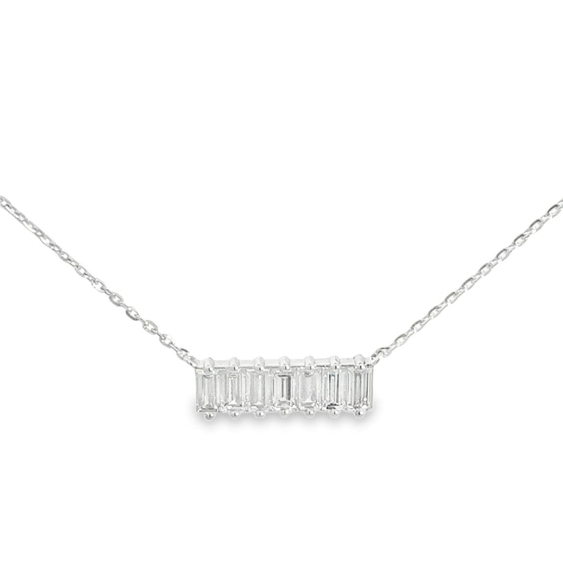 1.51ctw Lab Diamond Baguette Bar Necklace