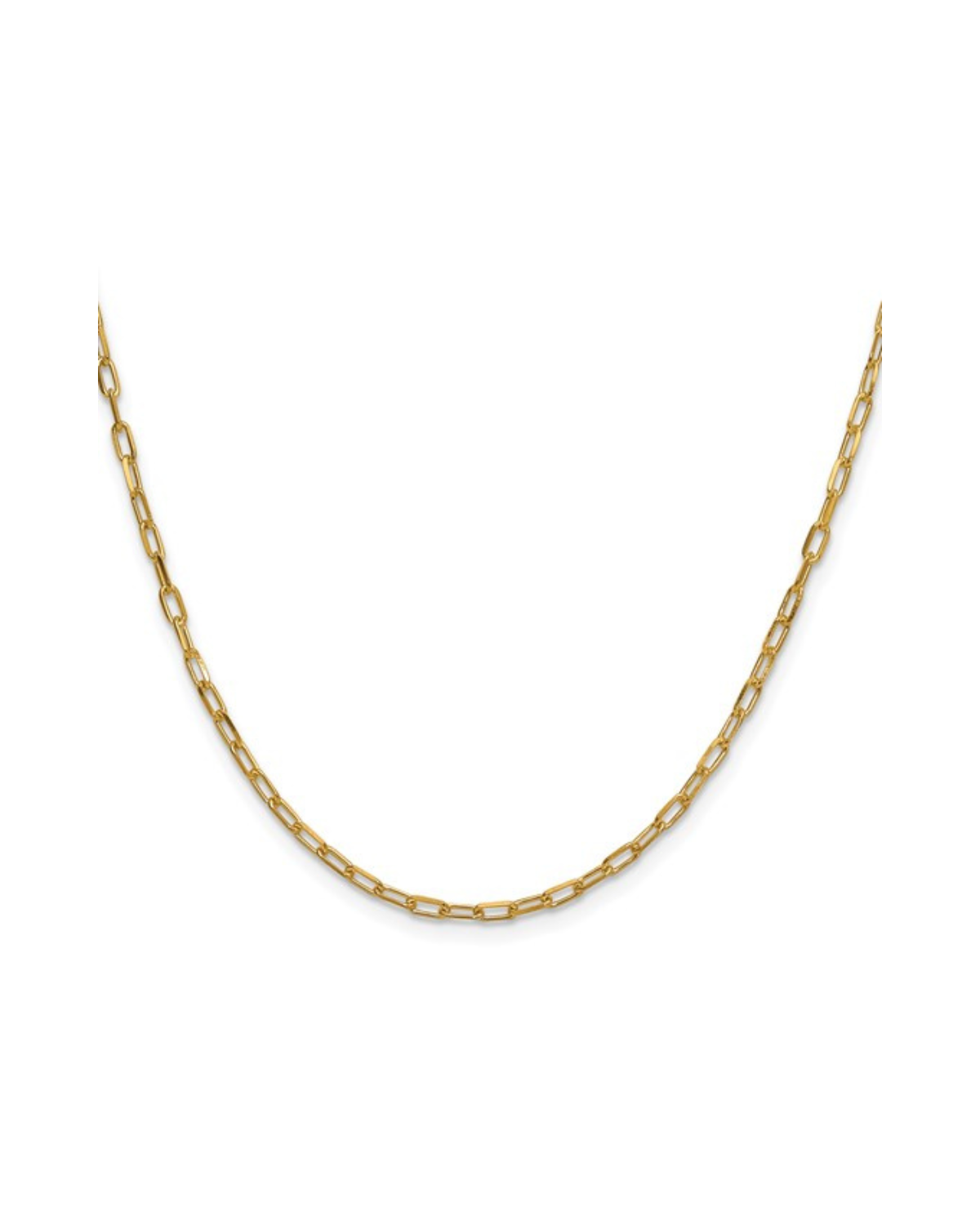 14k 2.2mm Solid Beveled D/C Paperclip Chain