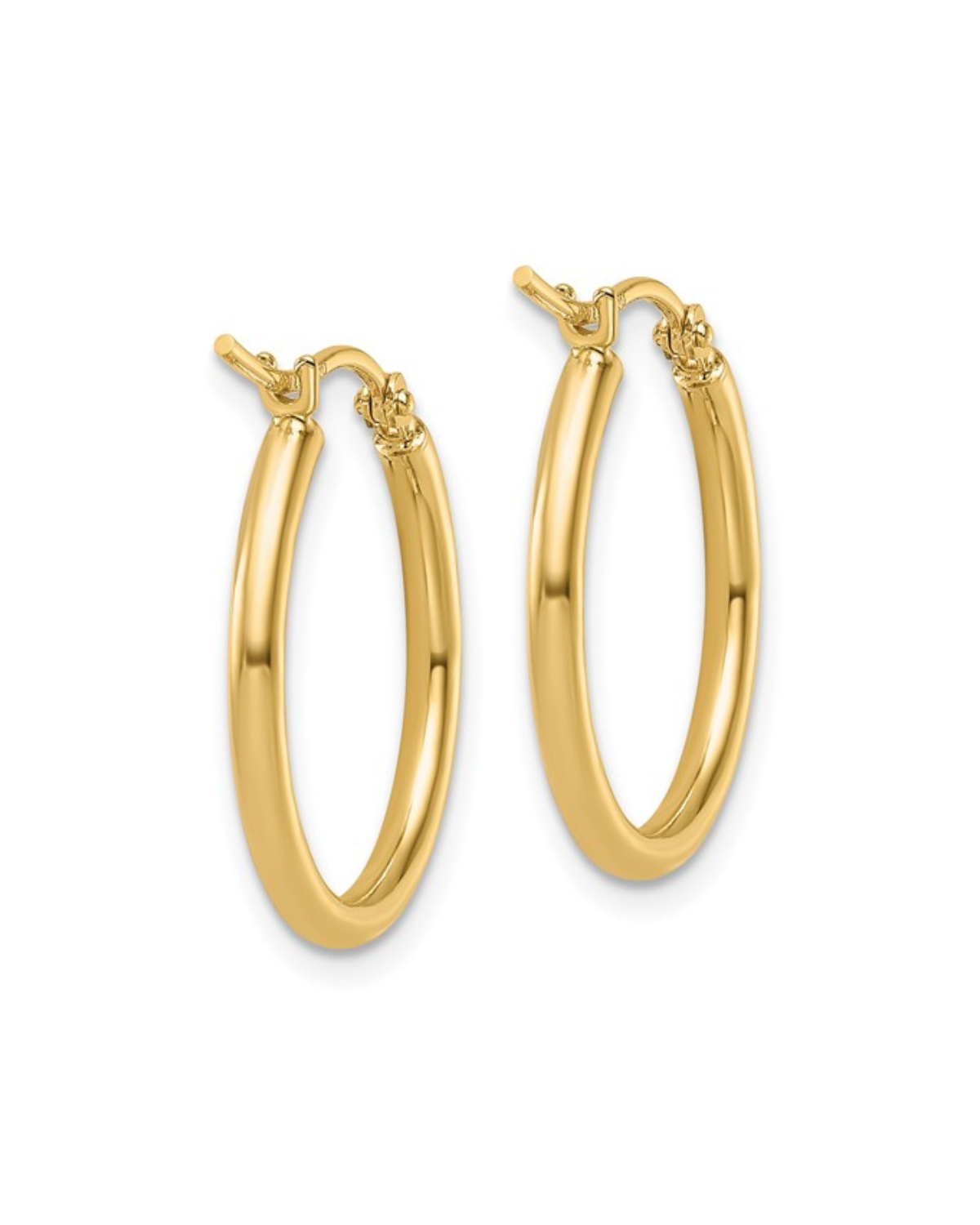 14K 2x20mm Polished Hoop Earrings