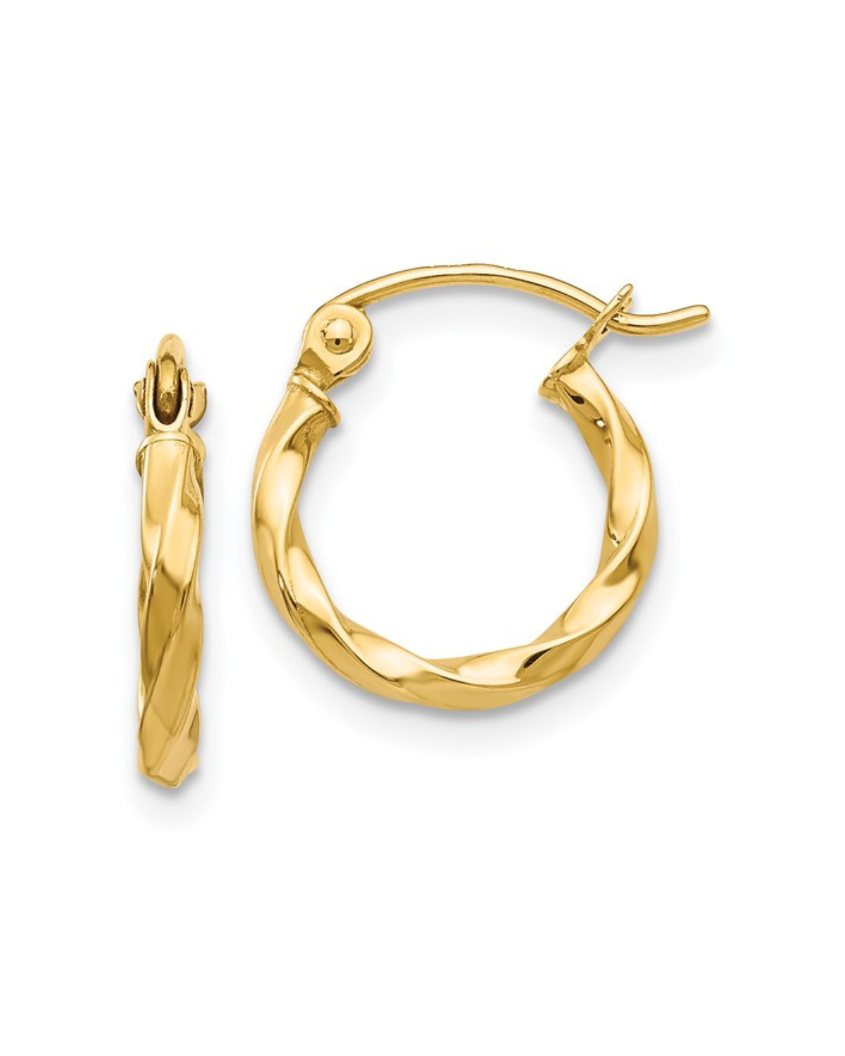 14k Twist Polished Hoop Earring