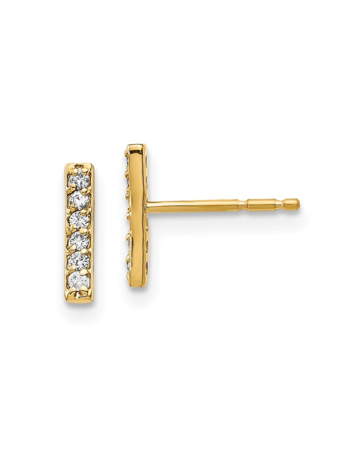 14k Diamond Bar Earrings