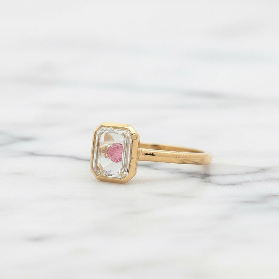 Pink Peekaboo Portrait Ring