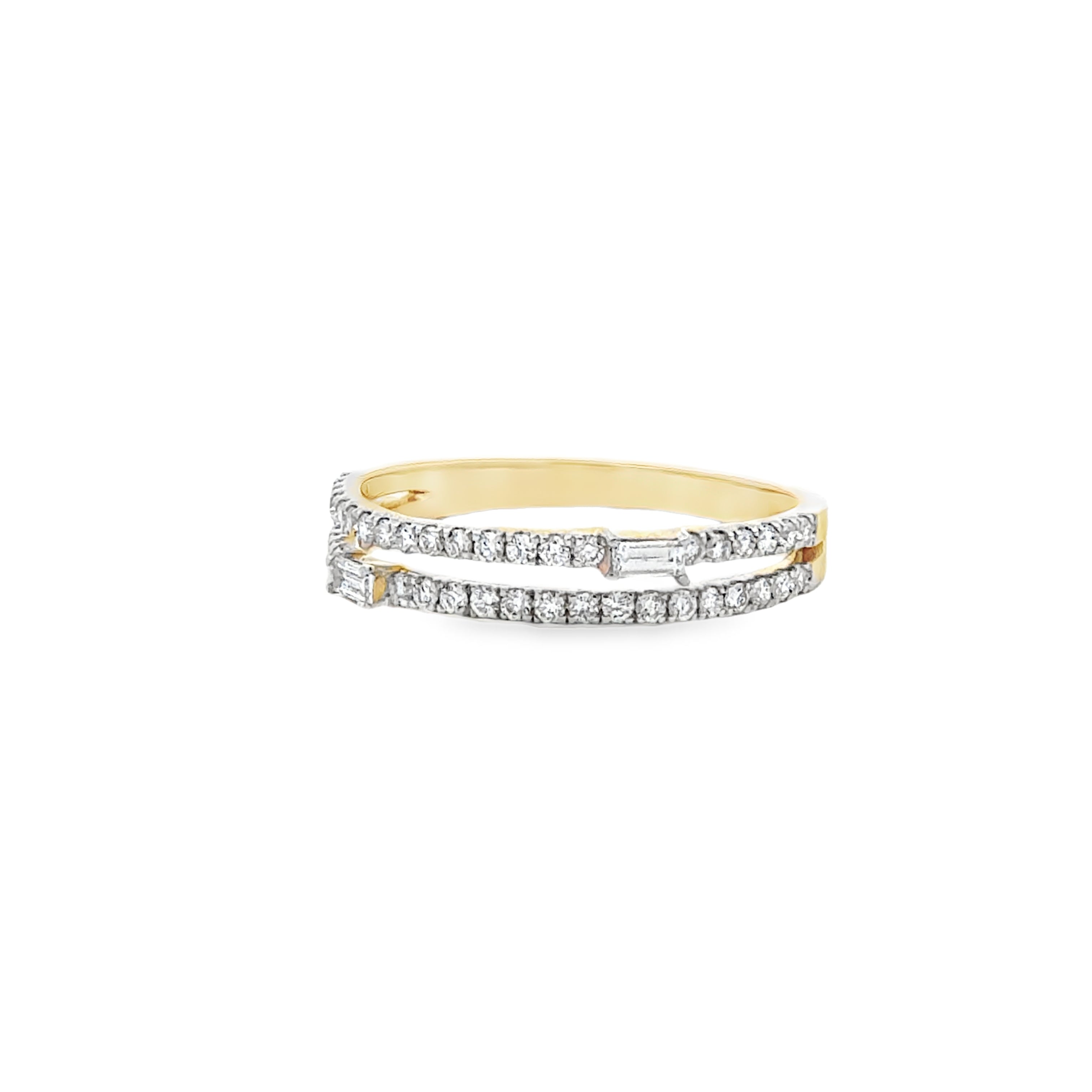 Double Row Pavé and Baguette Band