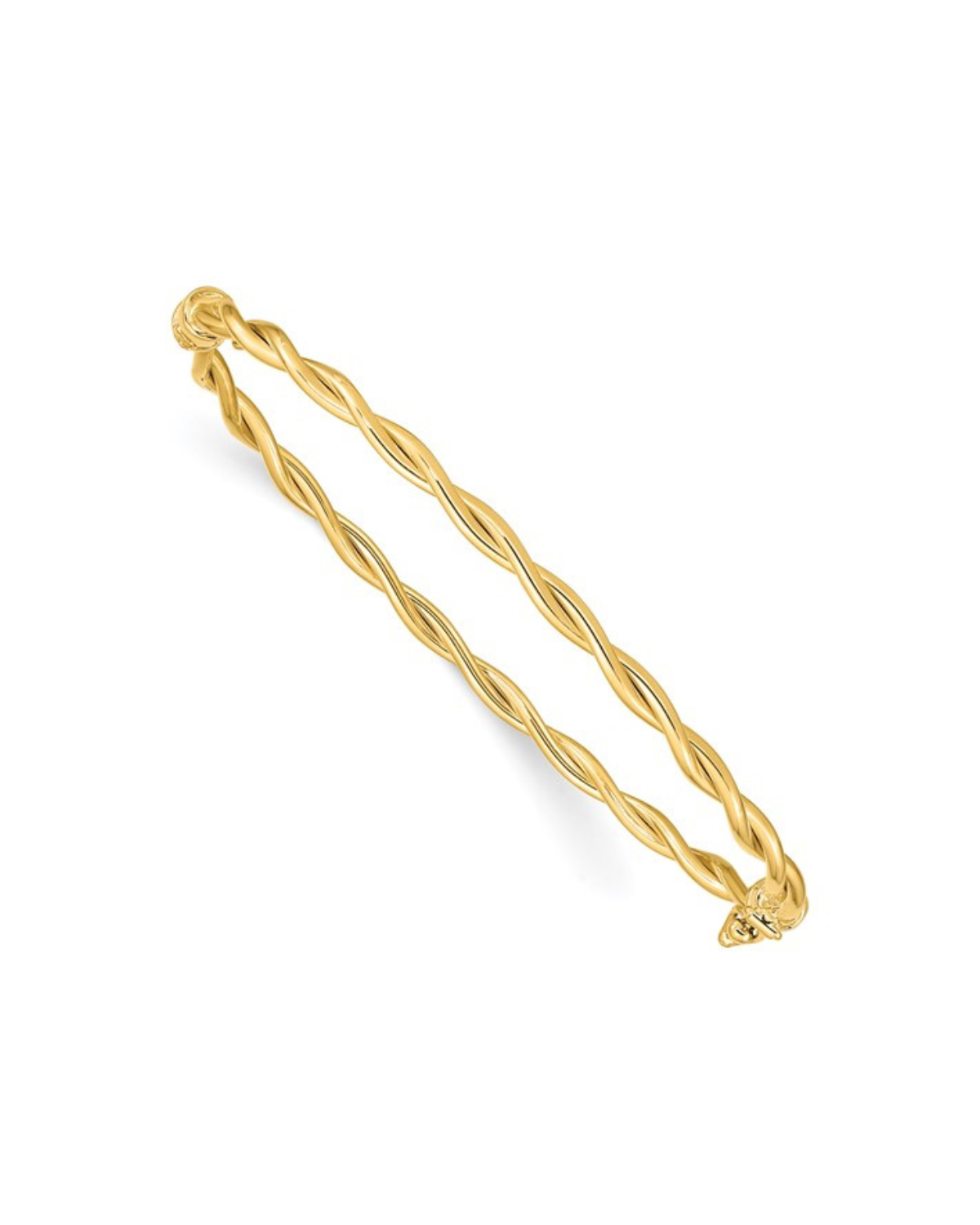 14K Yellow Gold Twisted Hinged Bangle