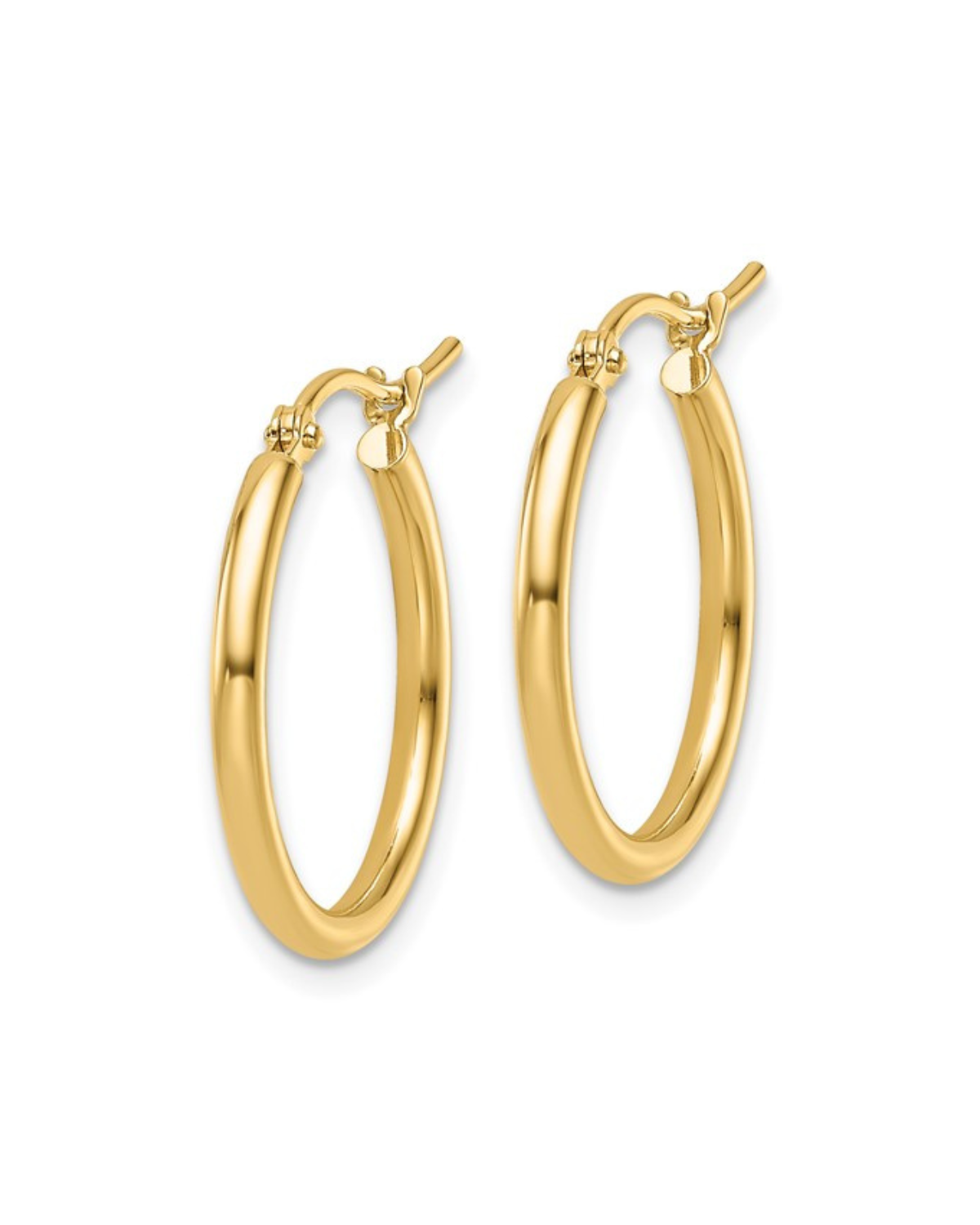 14K 2x20mm Polished Hoop Earrings