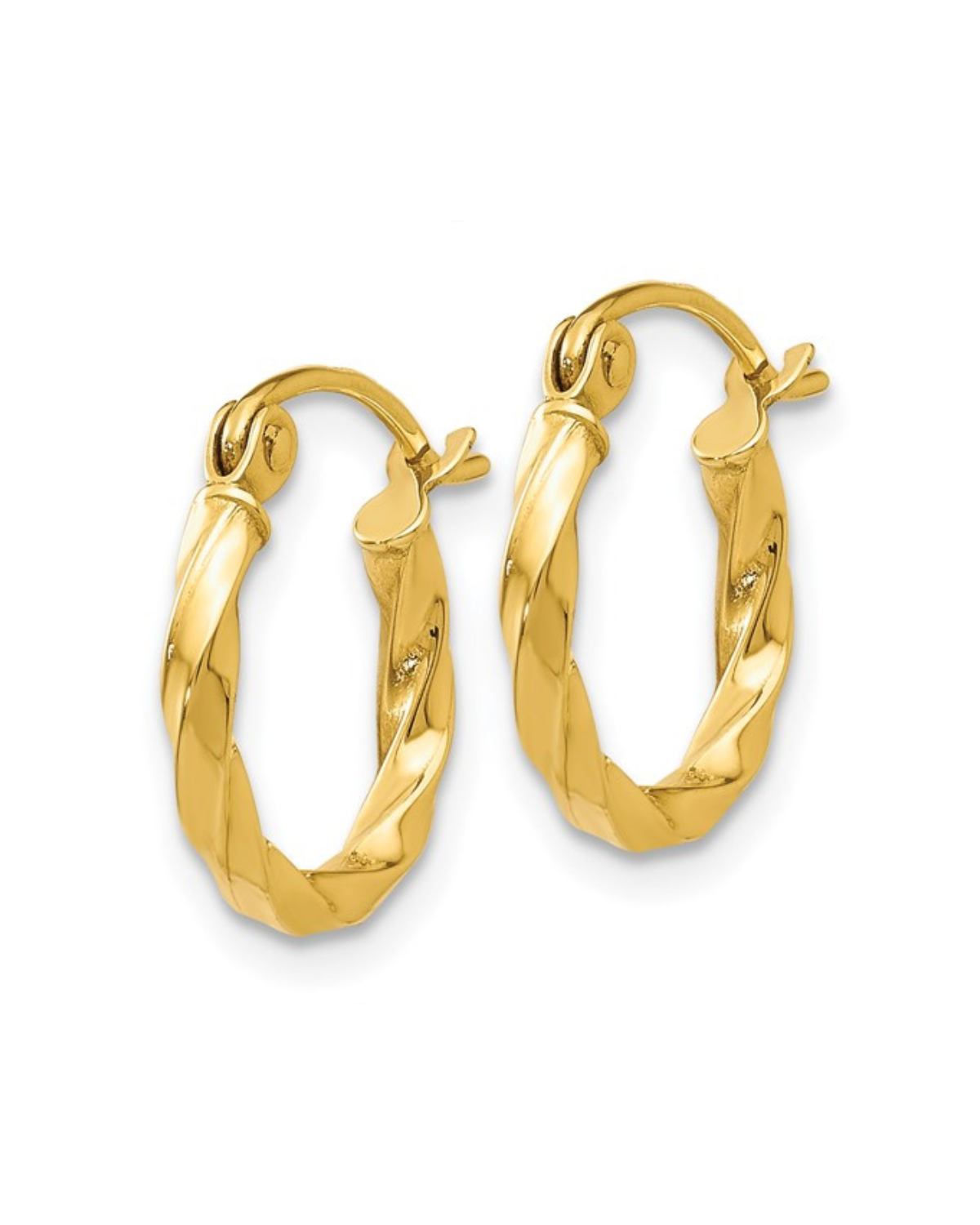 14k Twist Polished Hoop Earring