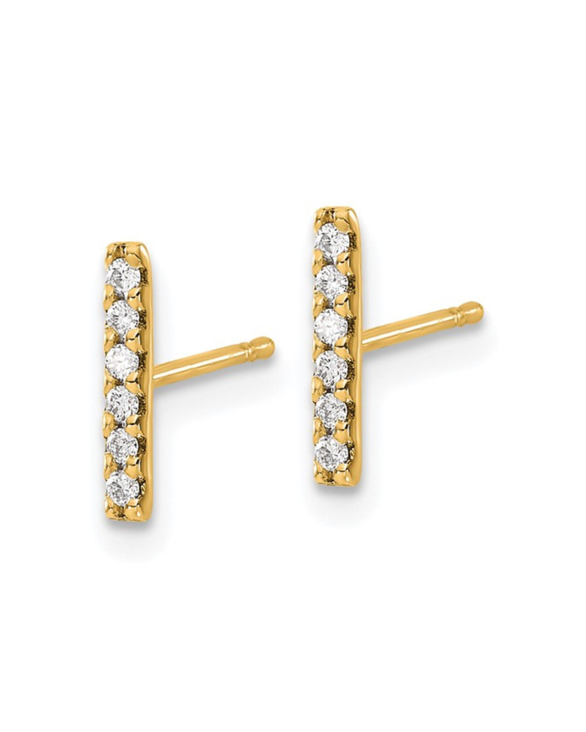 14k Diamond Bar Earrings