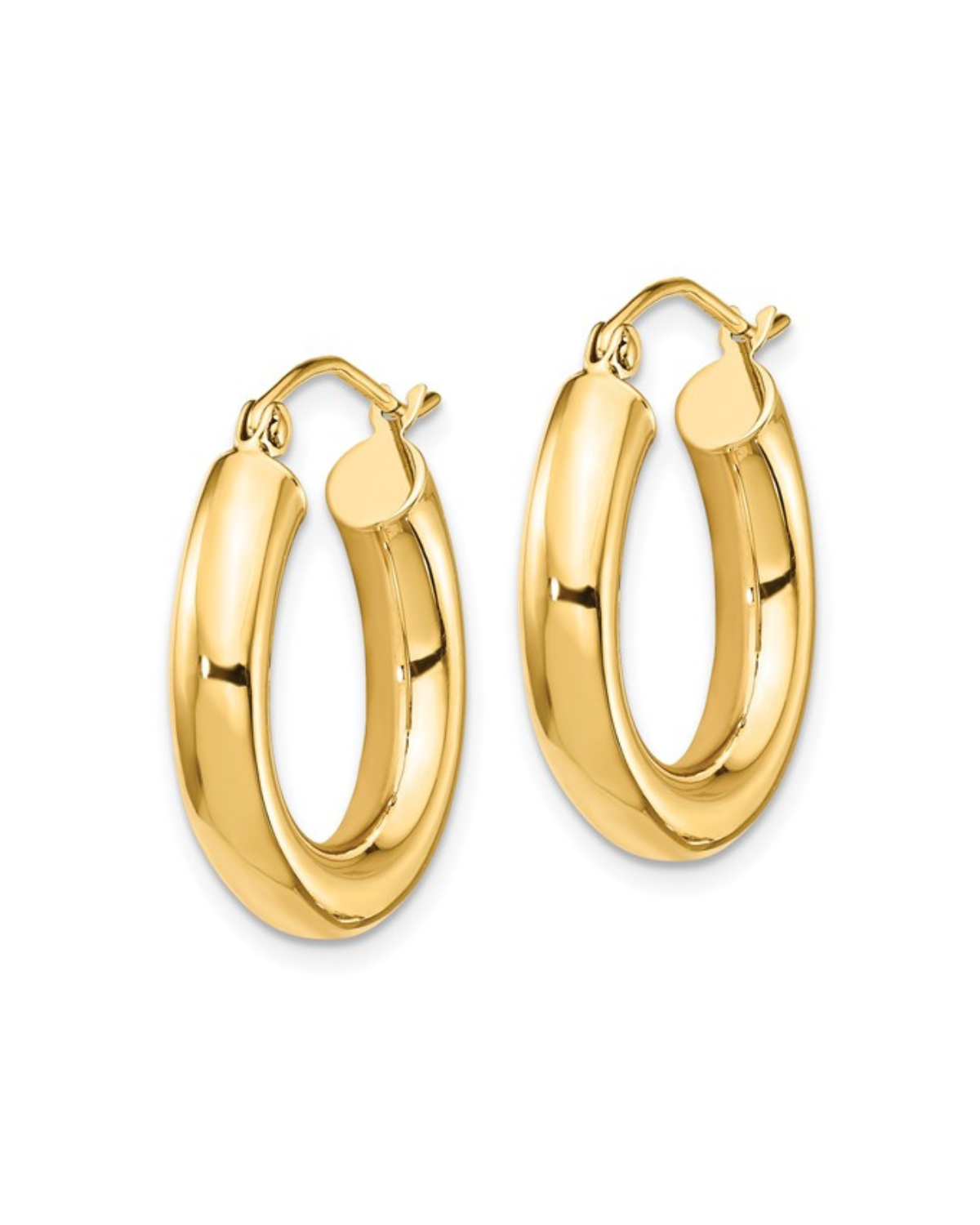 14k Polished 4mm Tube Hoop Earrings