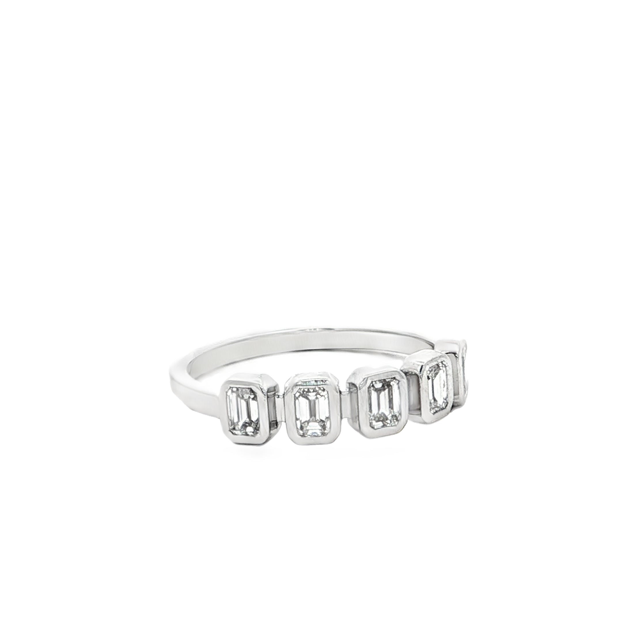 Five Stone Spaced Bezel Band