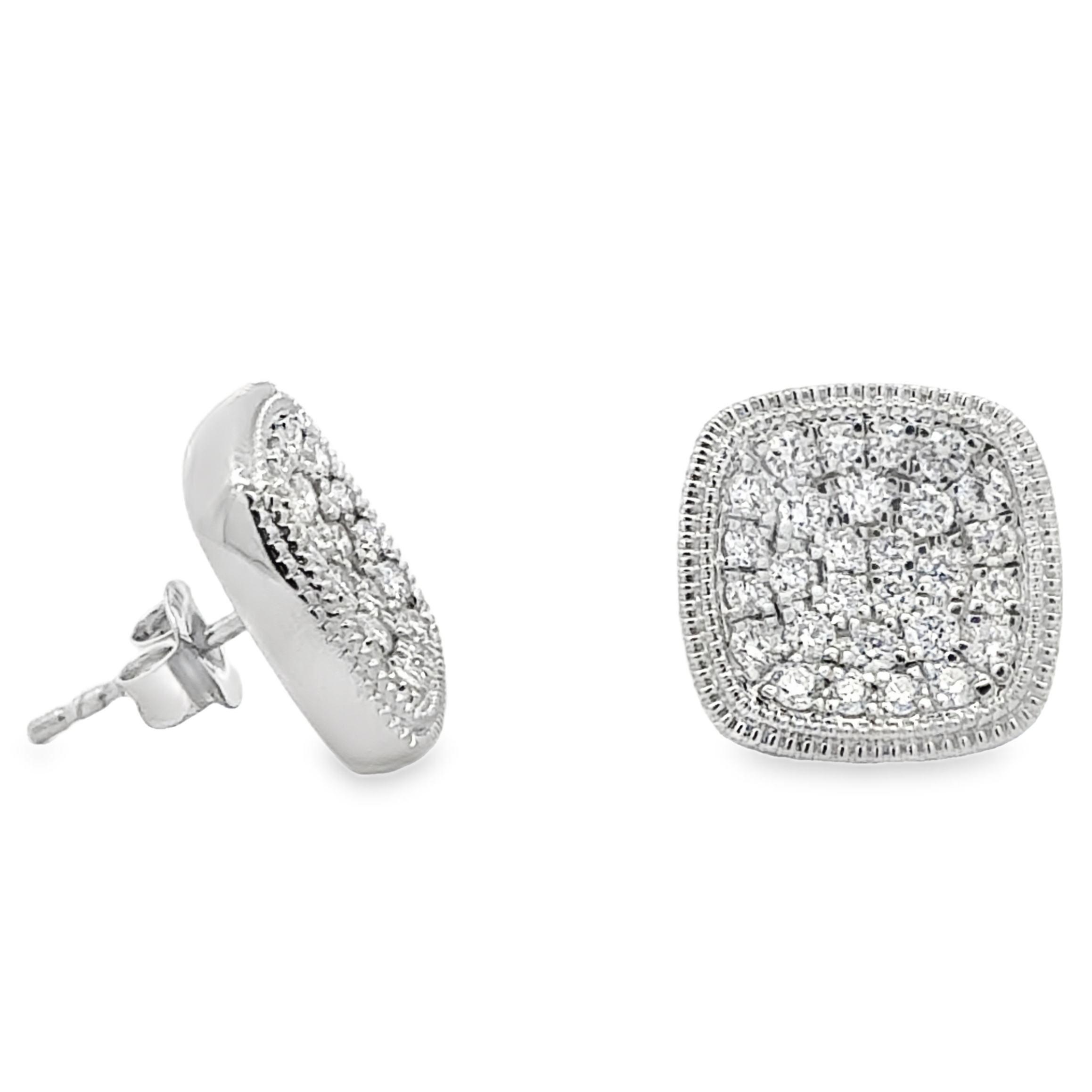 Pavé Square Stud Earrings
