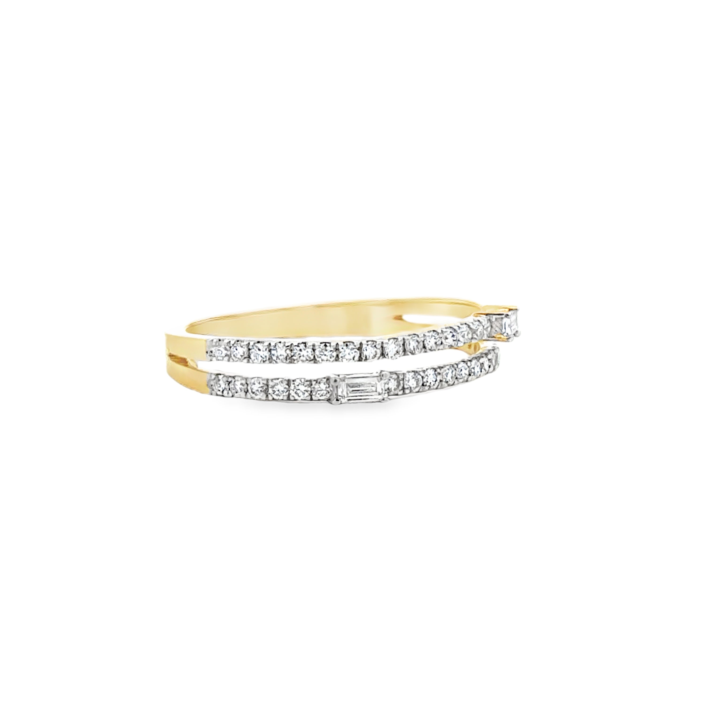 Double Row Pavé and Baguette Band