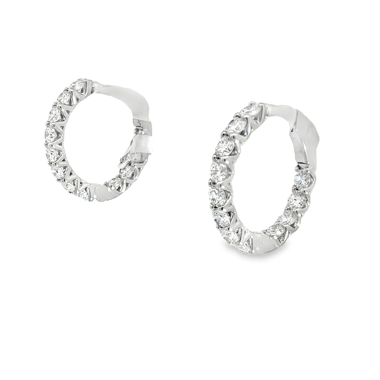14k 15mm Inside-Outside Lab Diamond Hoops
