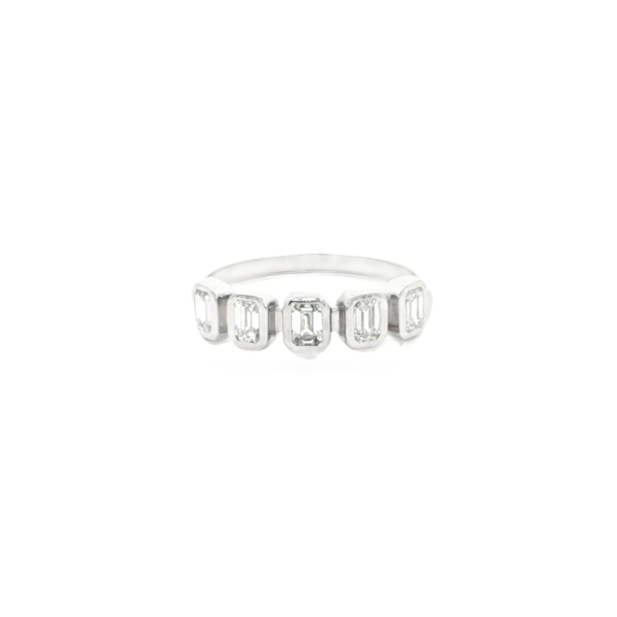 Five Stone Spaced Bezel Band