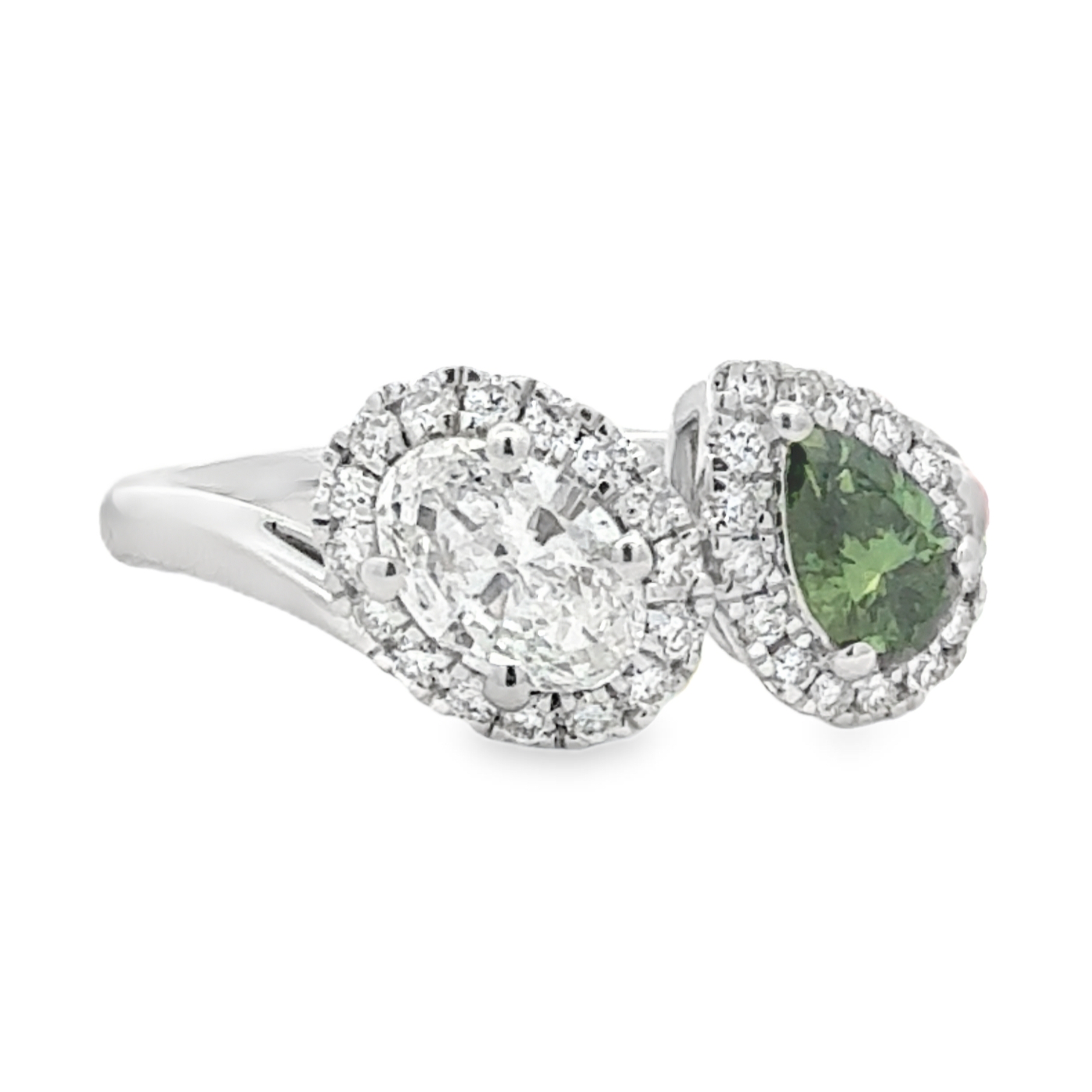 Pear and Oval Halo Ring