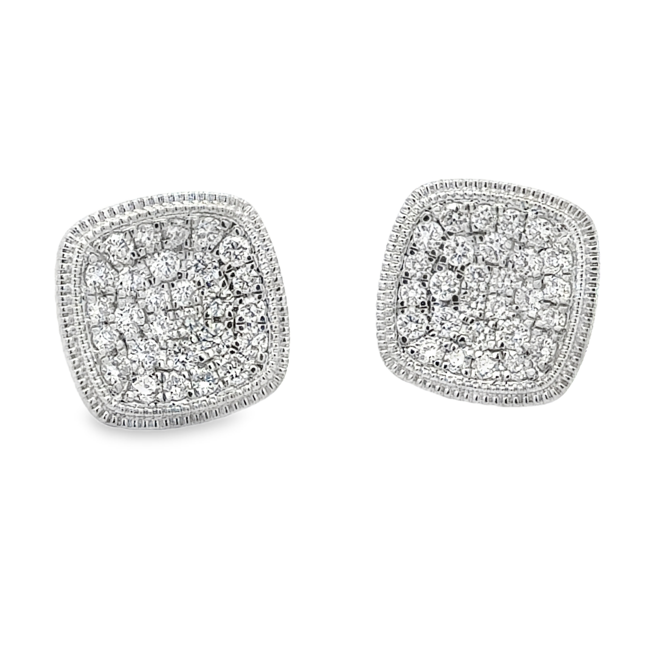 Pavé Square Stud Earrings
