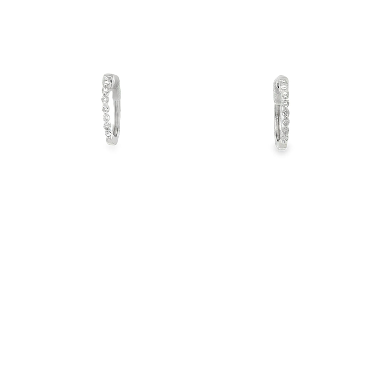 Floating Diamond Huggie Earrings