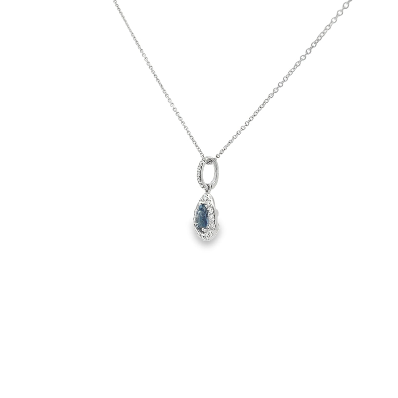 .82ct Natural Sri Lankan Sapphire and Diamond Halo Pendant
