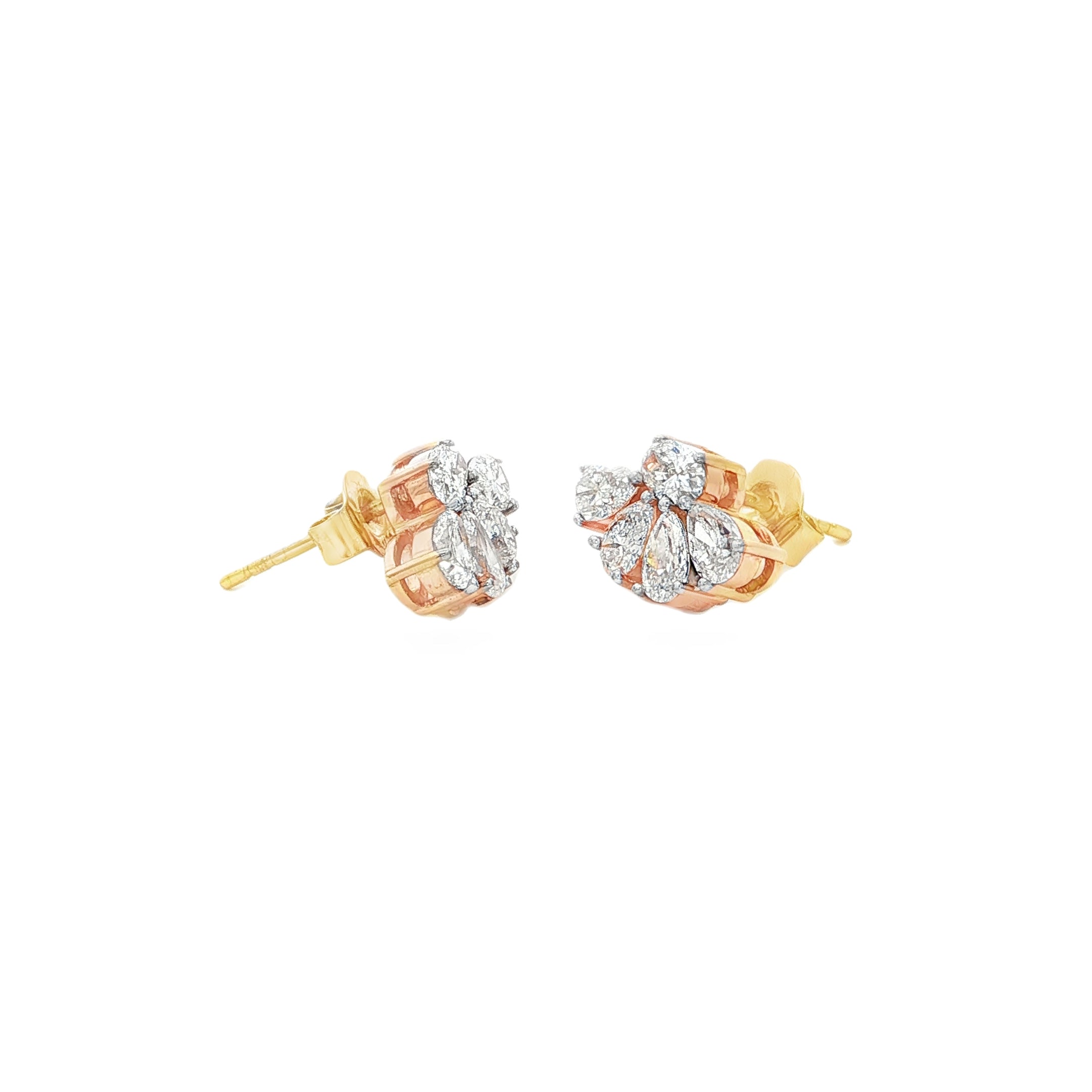 Pear and Round Fan Earrings