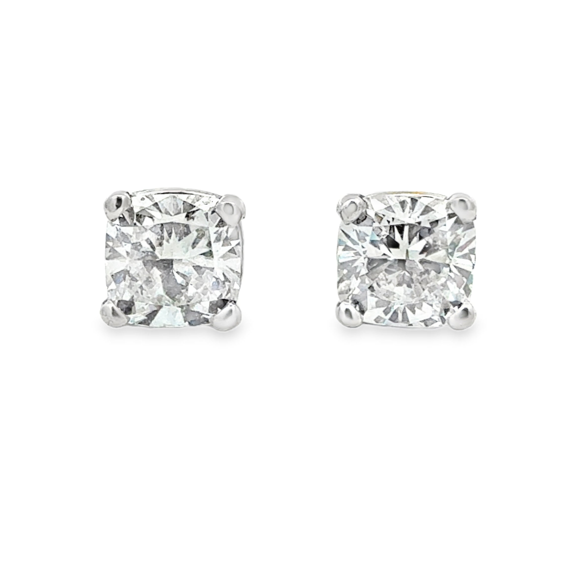 3.08ctw Square Cushion Studs