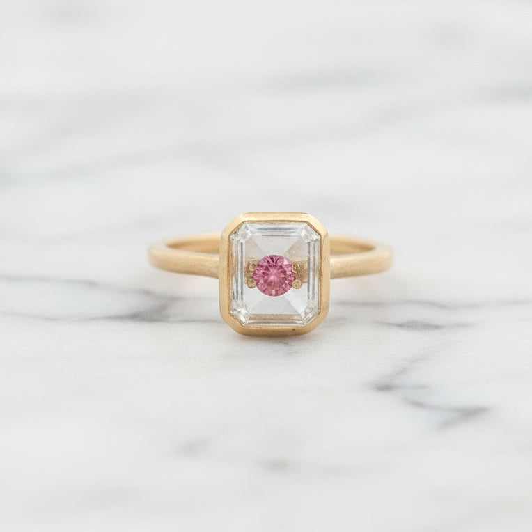Pink Peekaboo Portrait Ring