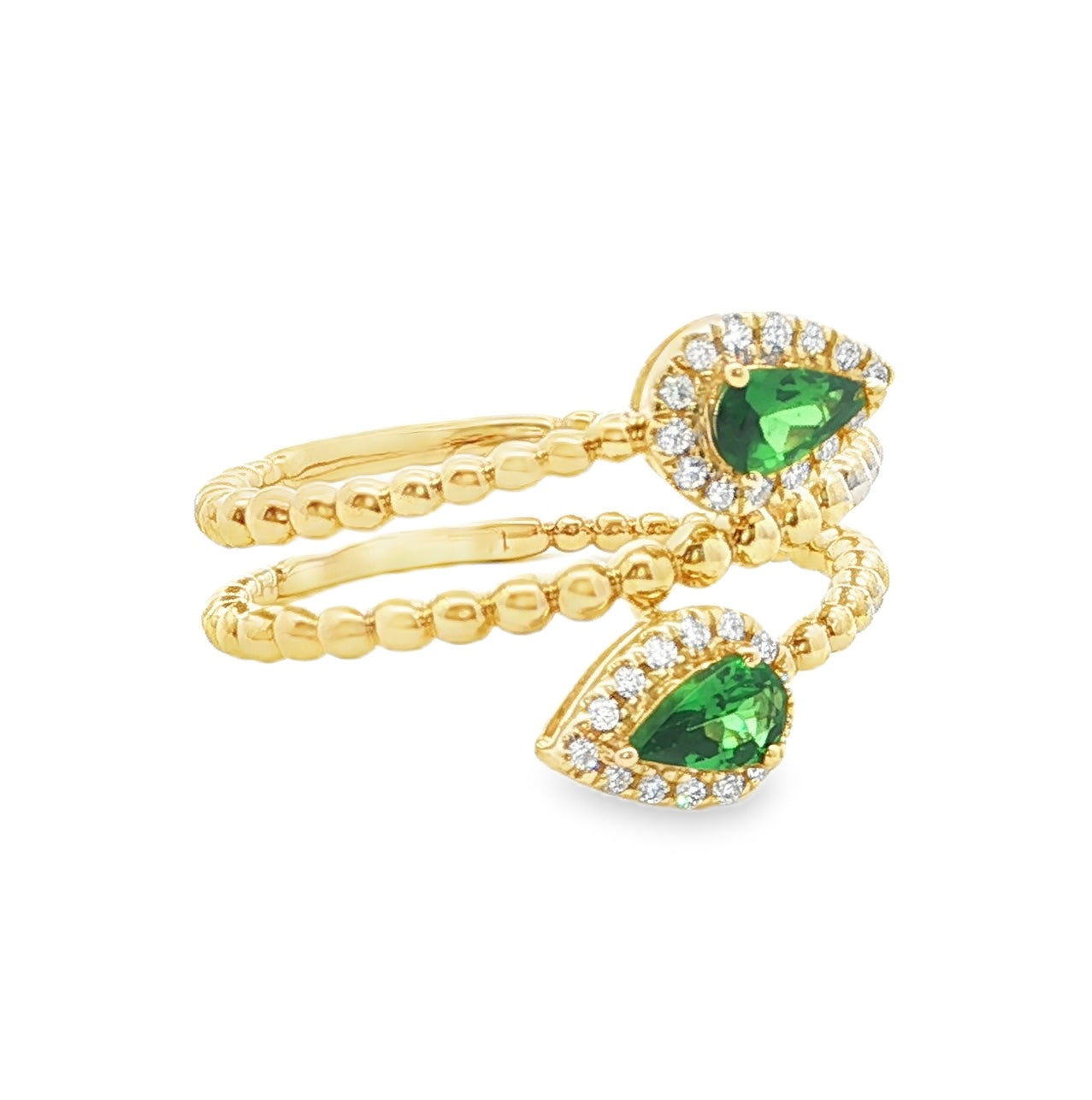 Tsavorite Twist Ring