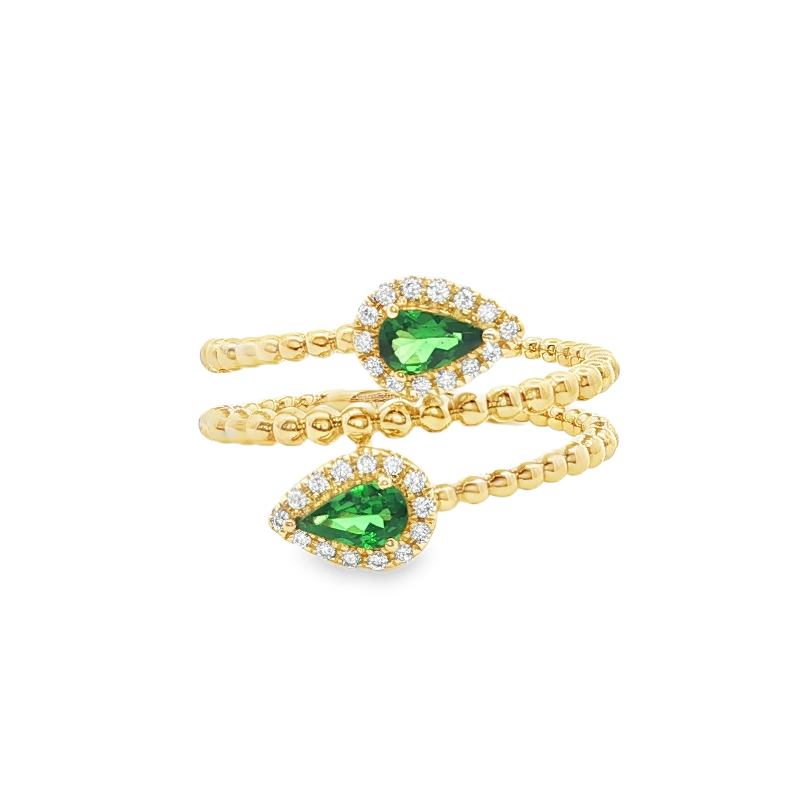 Tsavorite Twist Ring