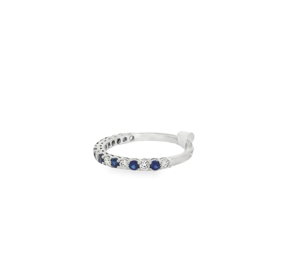 Alternating Lab Diamond and Sapphire Band