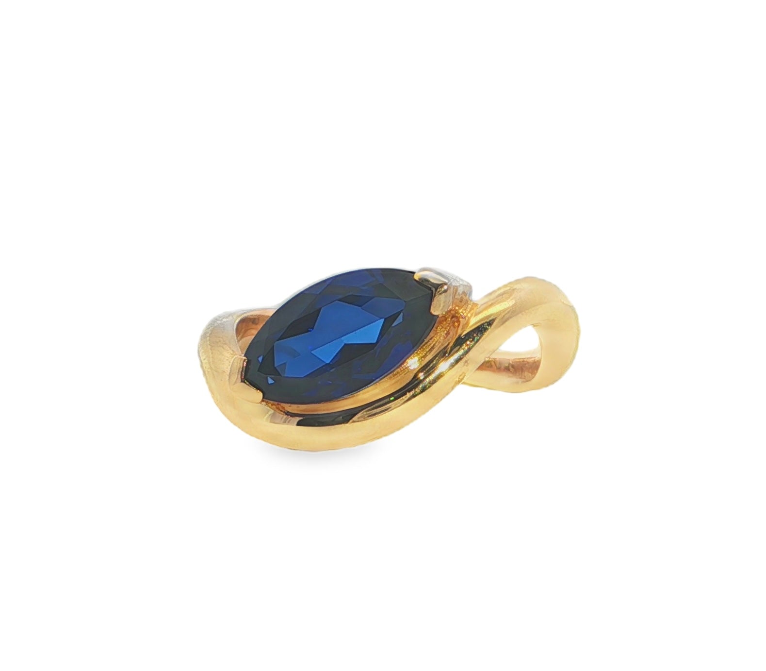 Marquise Sapphire Curve Ring