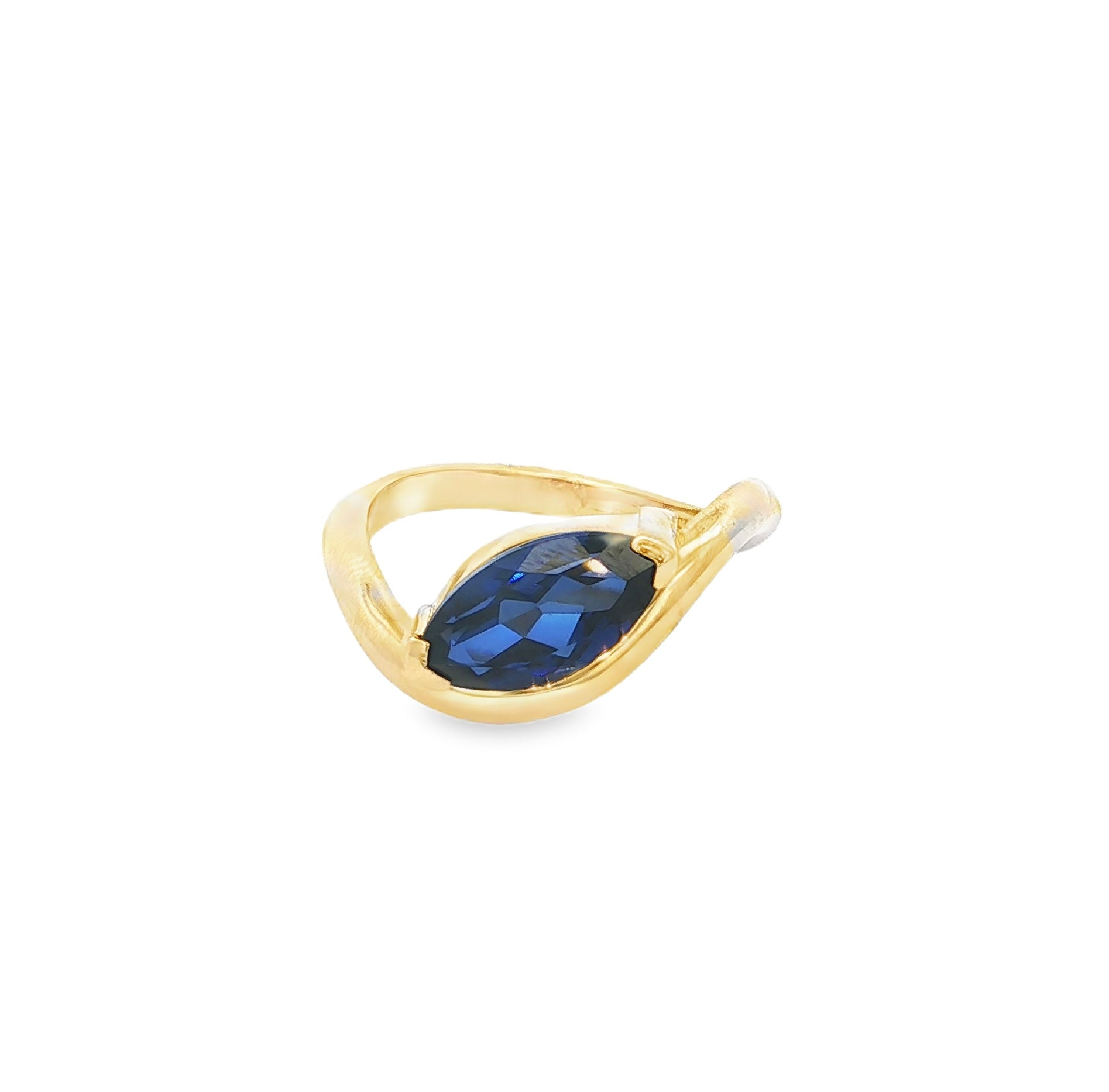 Marquise Sapphire Curve Ring
