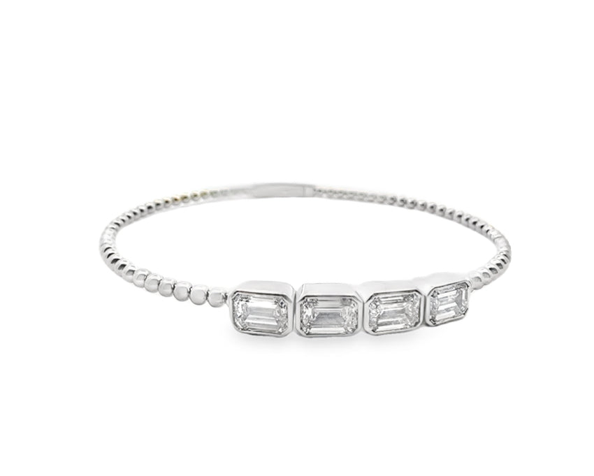 2.60ctw Lab Diamond Bezel Flexible Bangle