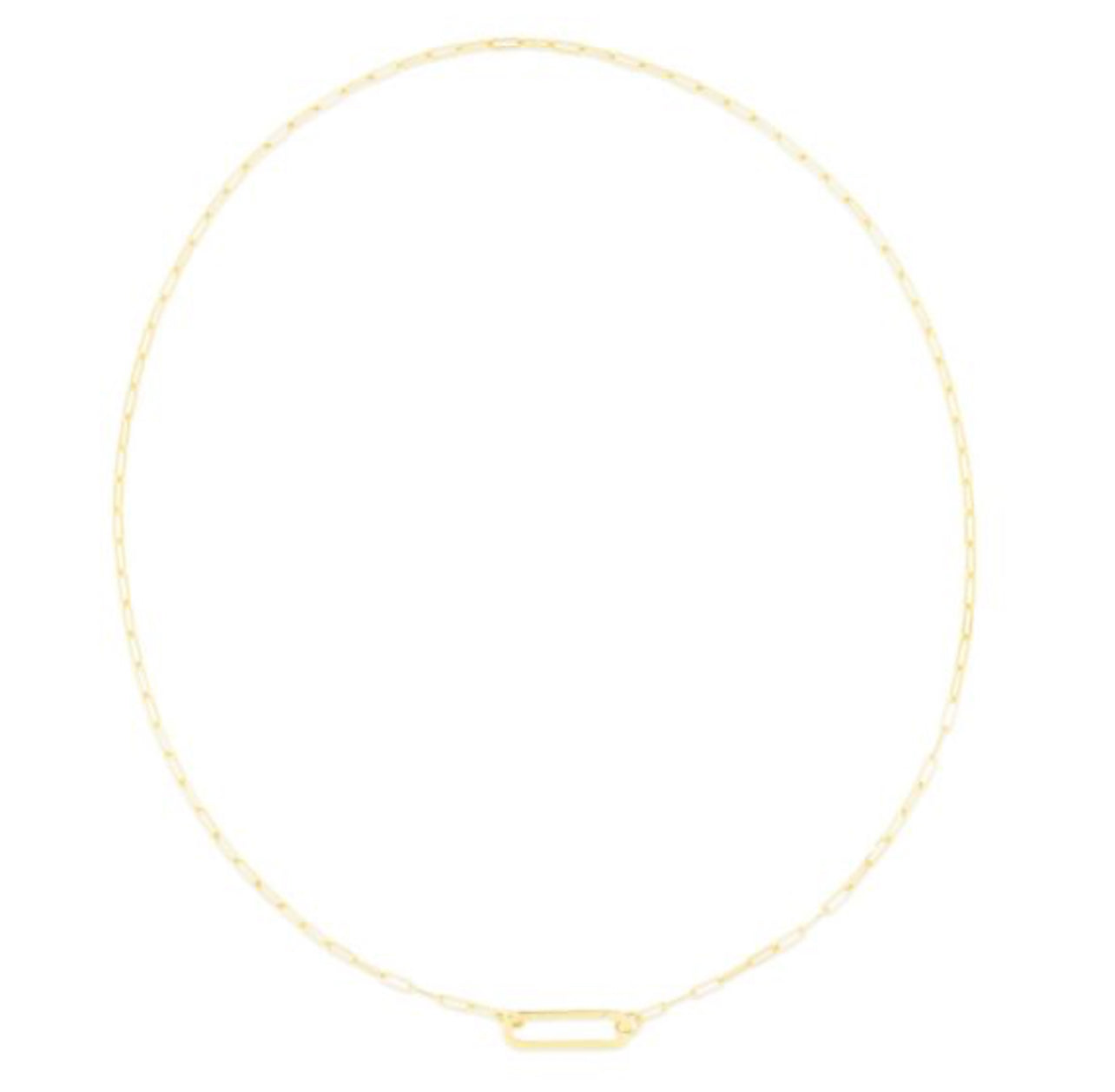 Elongated Link Push-lock Necklace