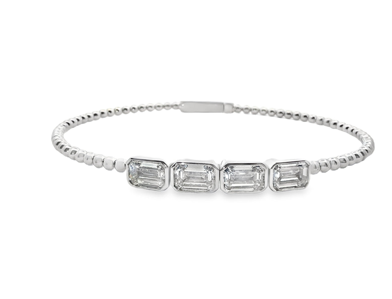 2.60ctw Lab Diamond Bezel Flexible Bangle