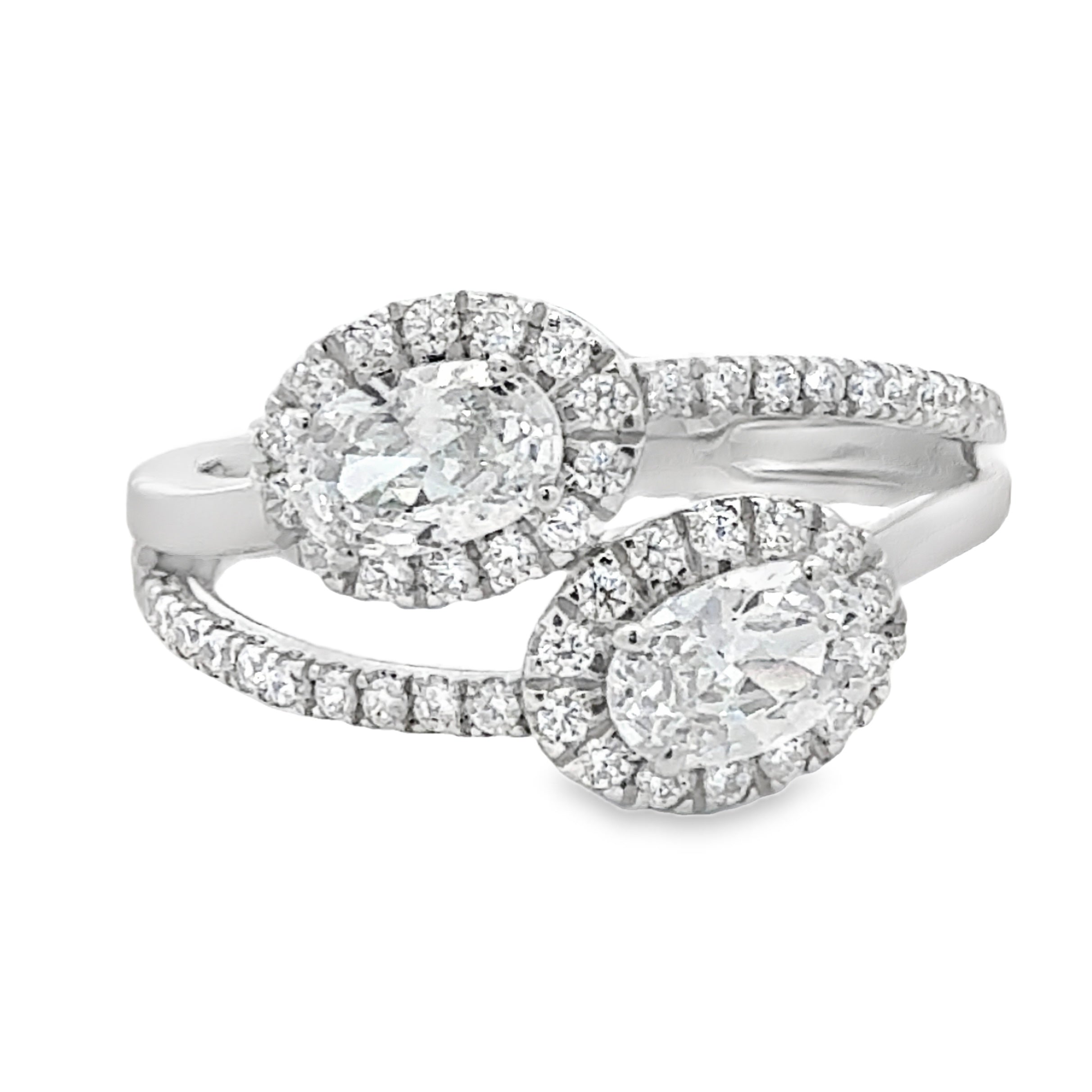 Oval Halo Twin Ring