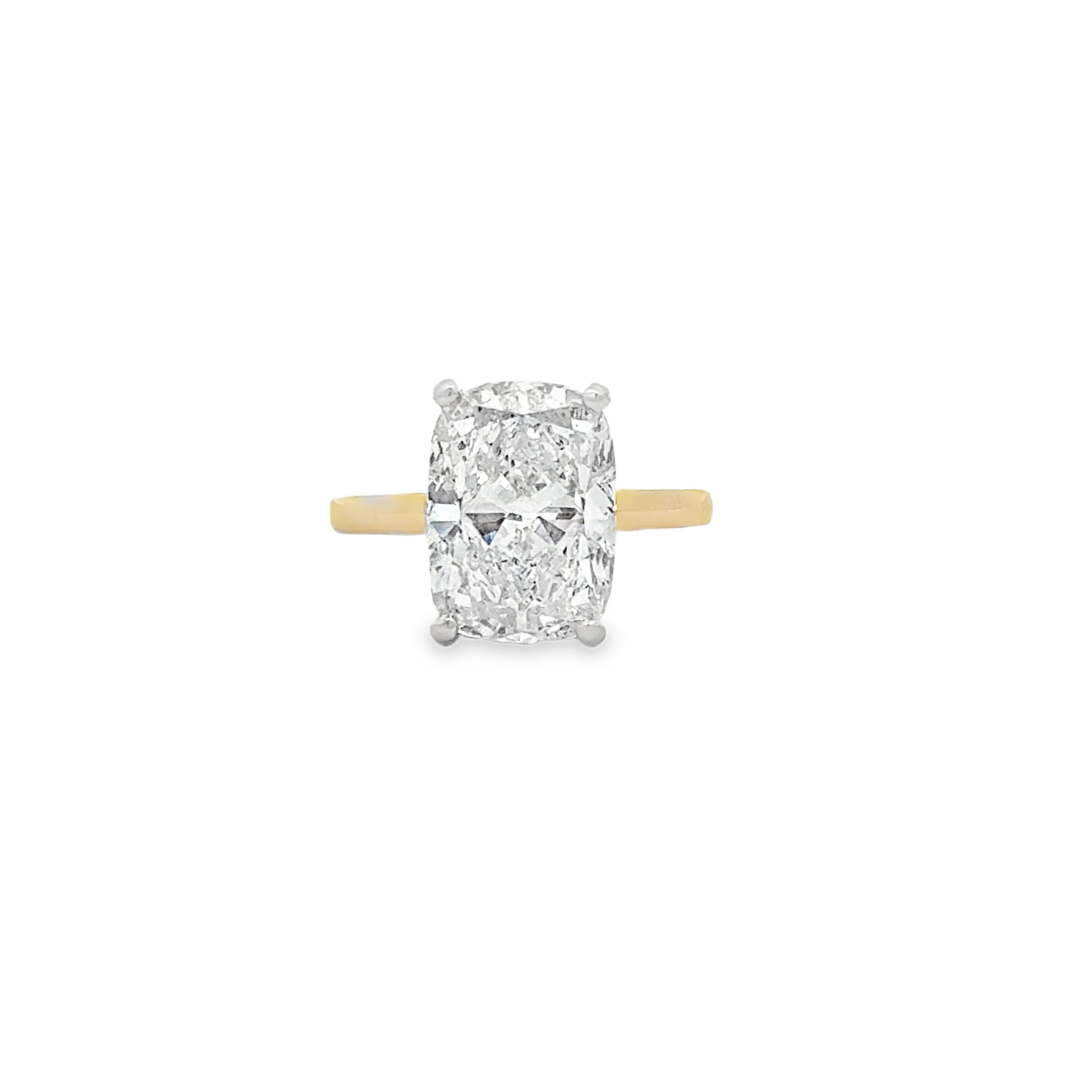 3.51CT E VS1 Lab Elongated Cushion Ring