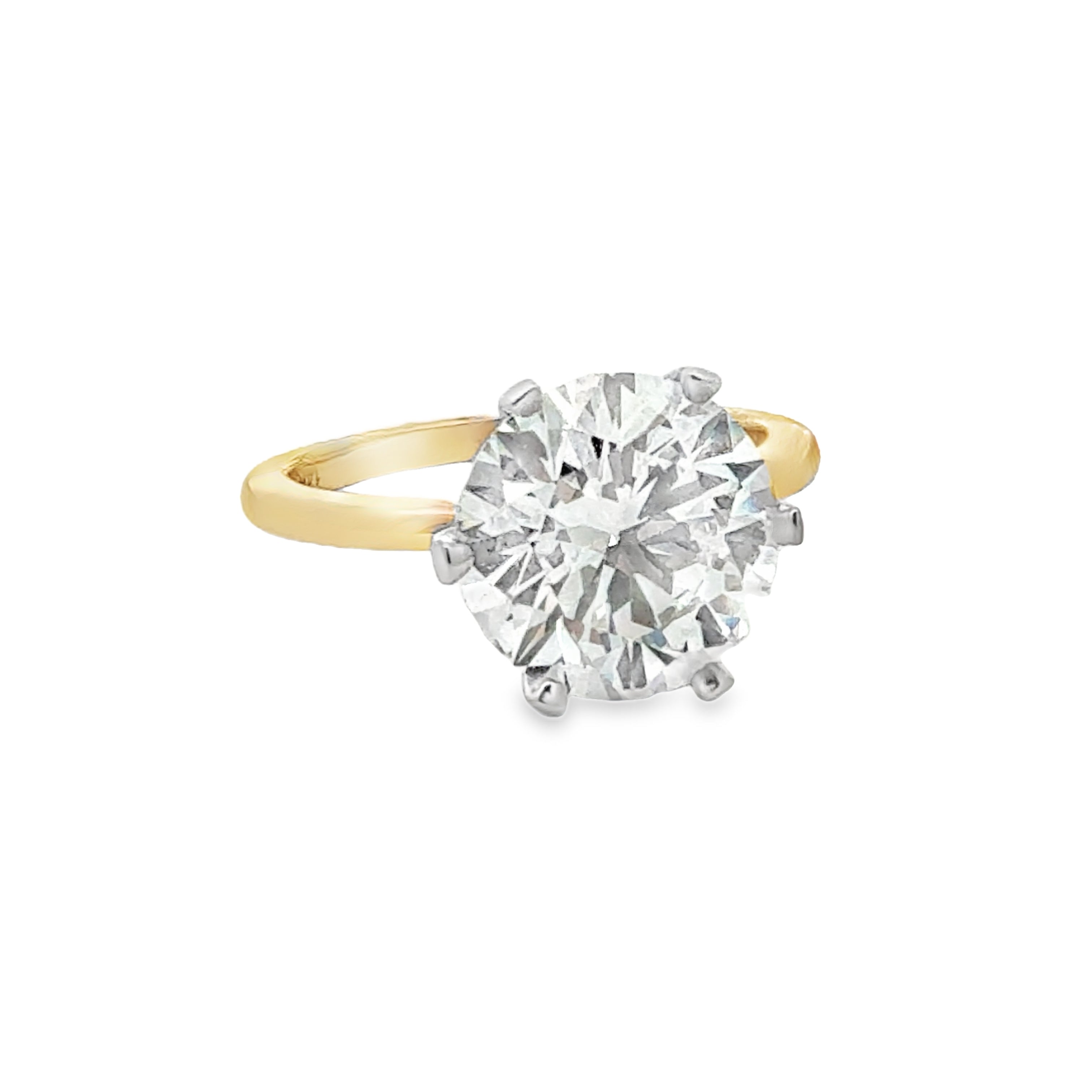 3.56ct E-VS1 Round Two-Tone Ring