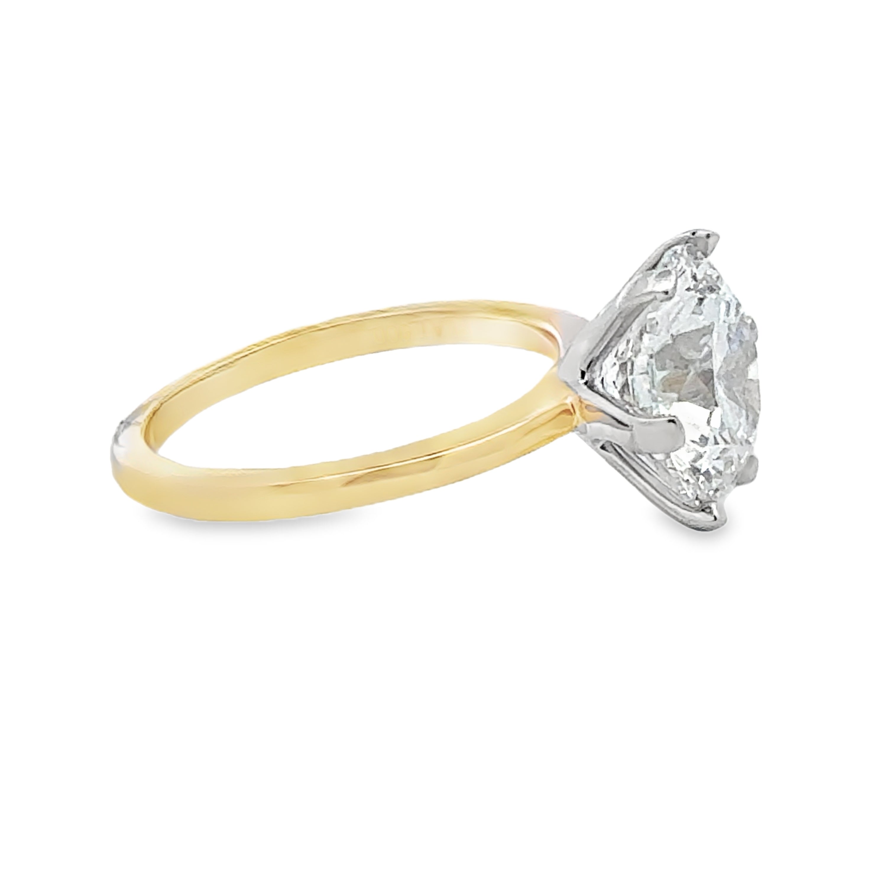 3.56ct E-VS1 Round Two-Tone Ring