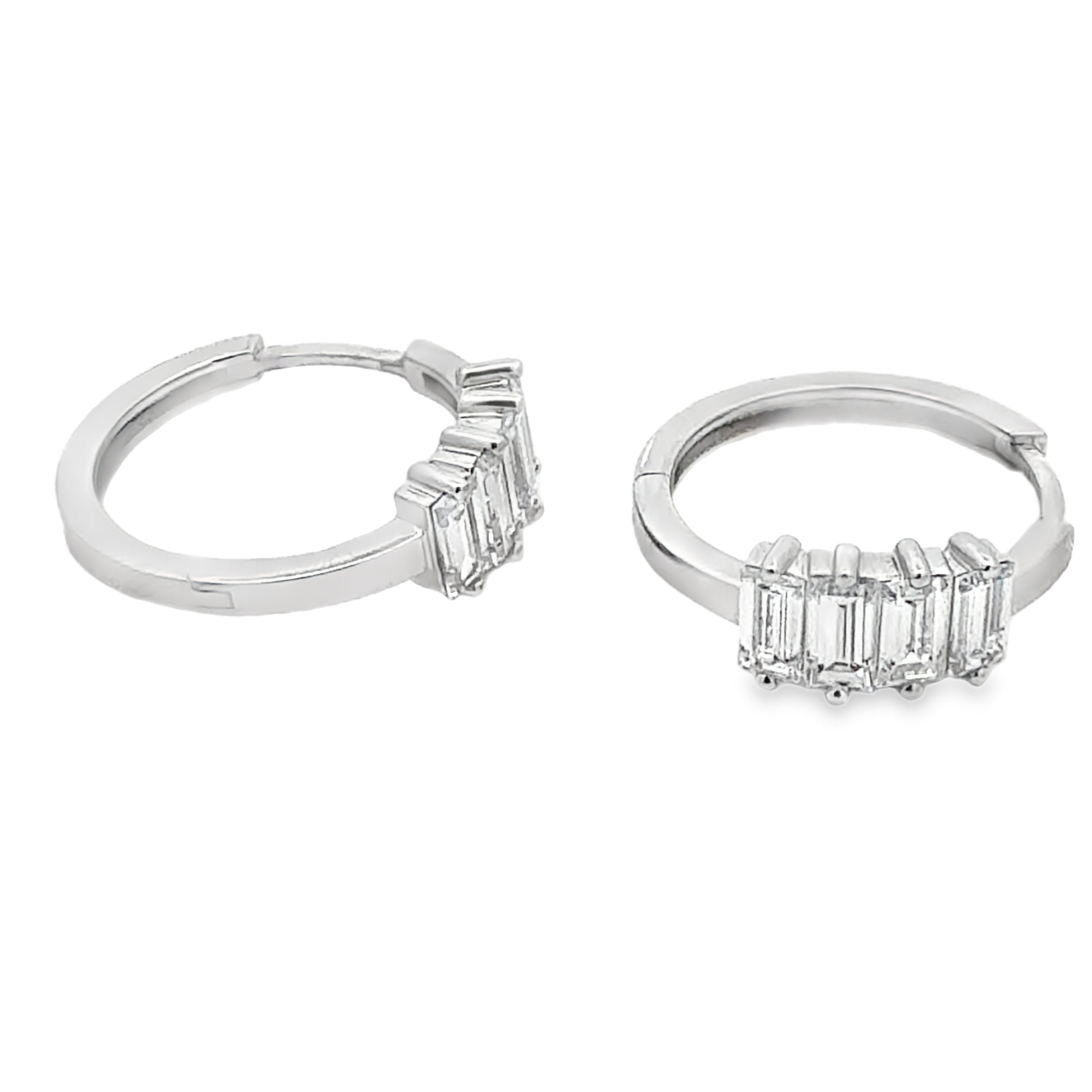 1.61CTW Baguette Hoops