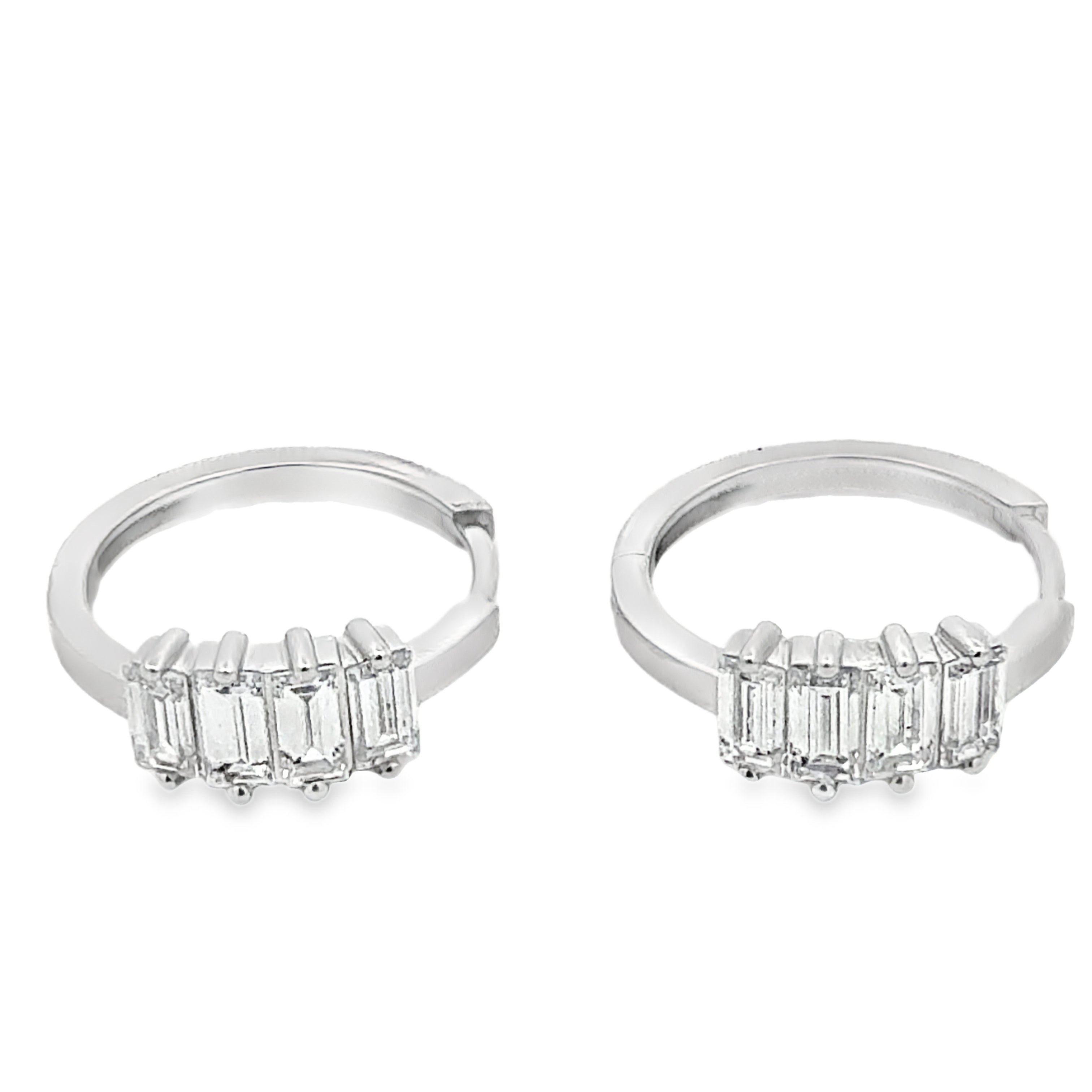1.61CTW Baguette Hoops