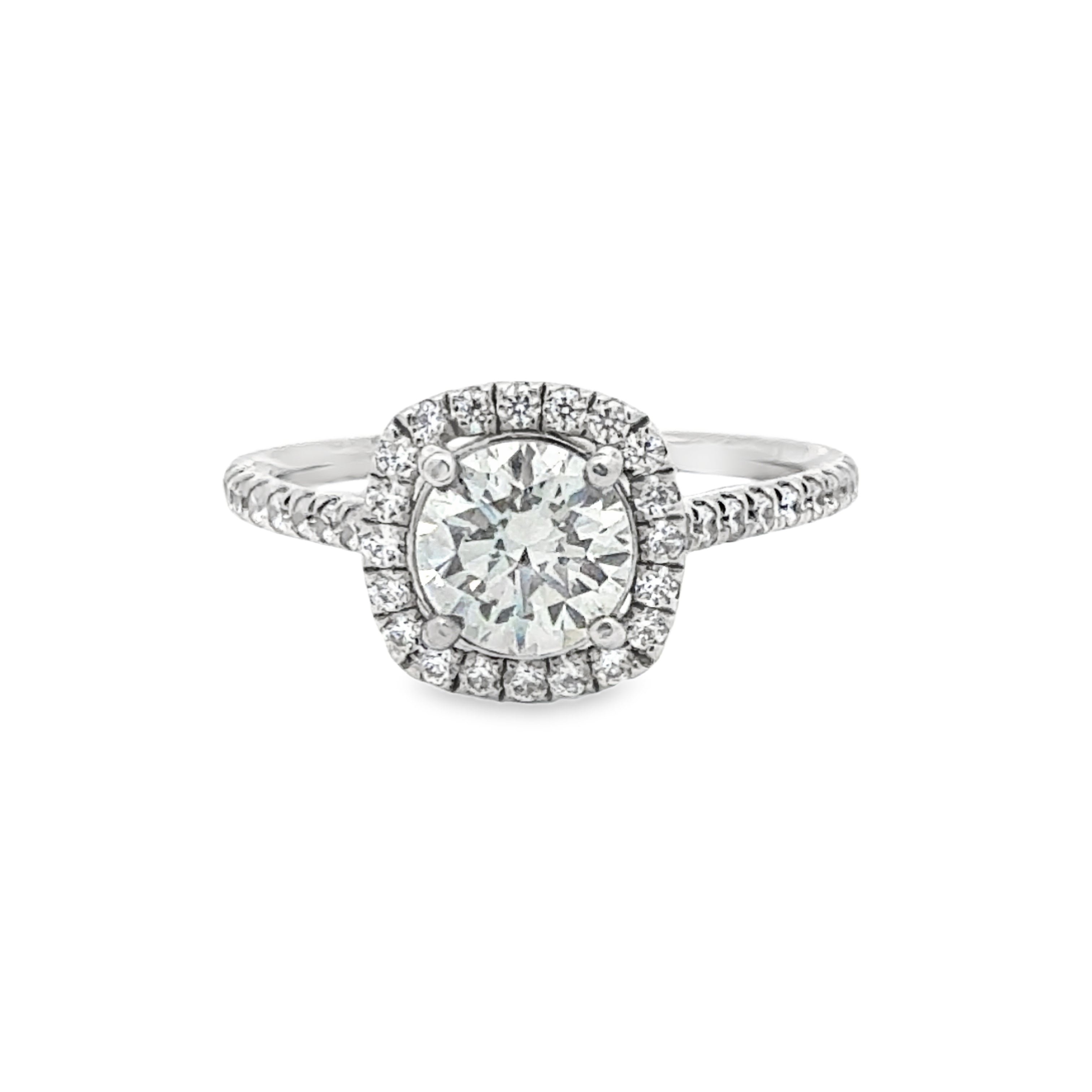 0.85ct D VVS1 Round Halo Ring