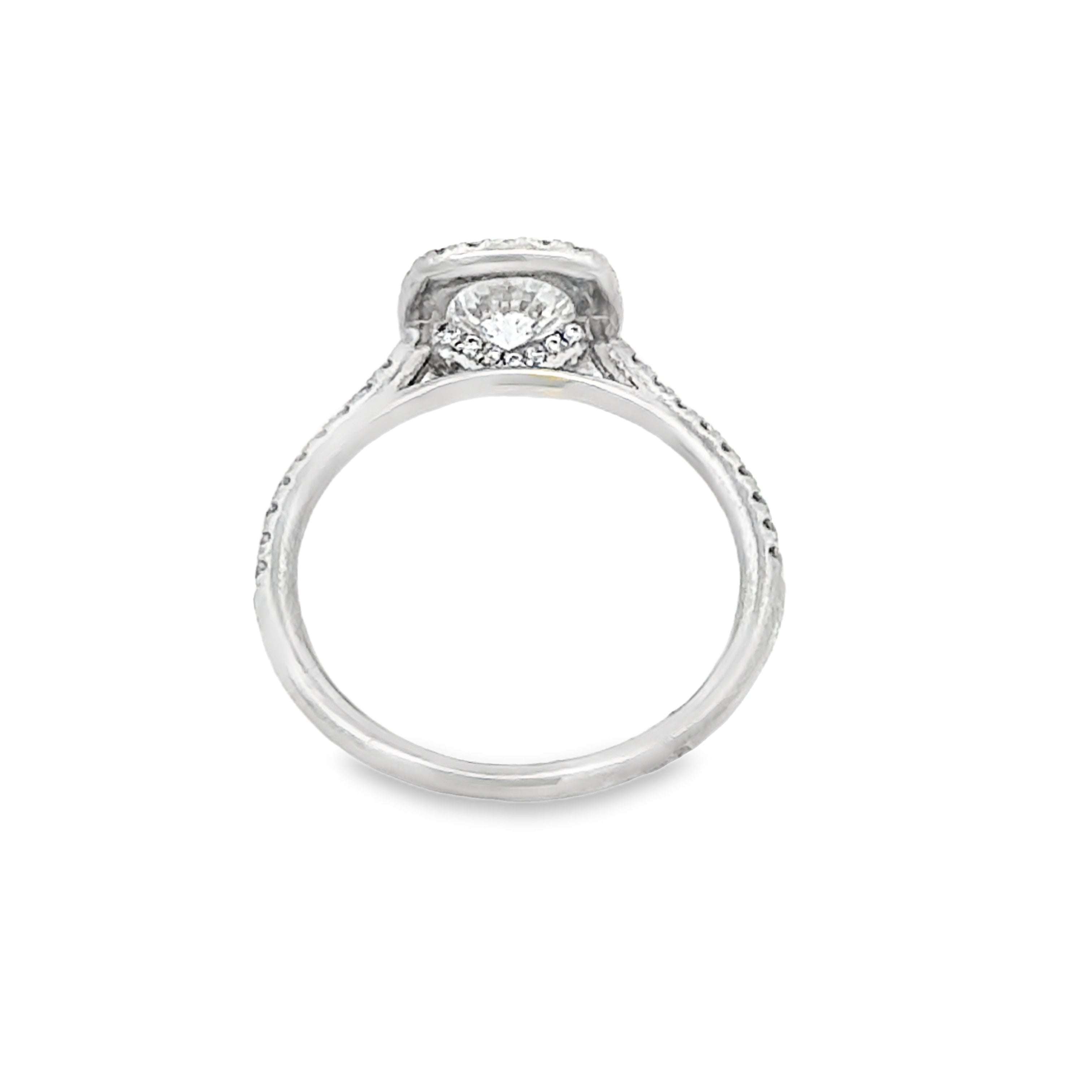 0.85ct D VVS1 Round Halo Ring