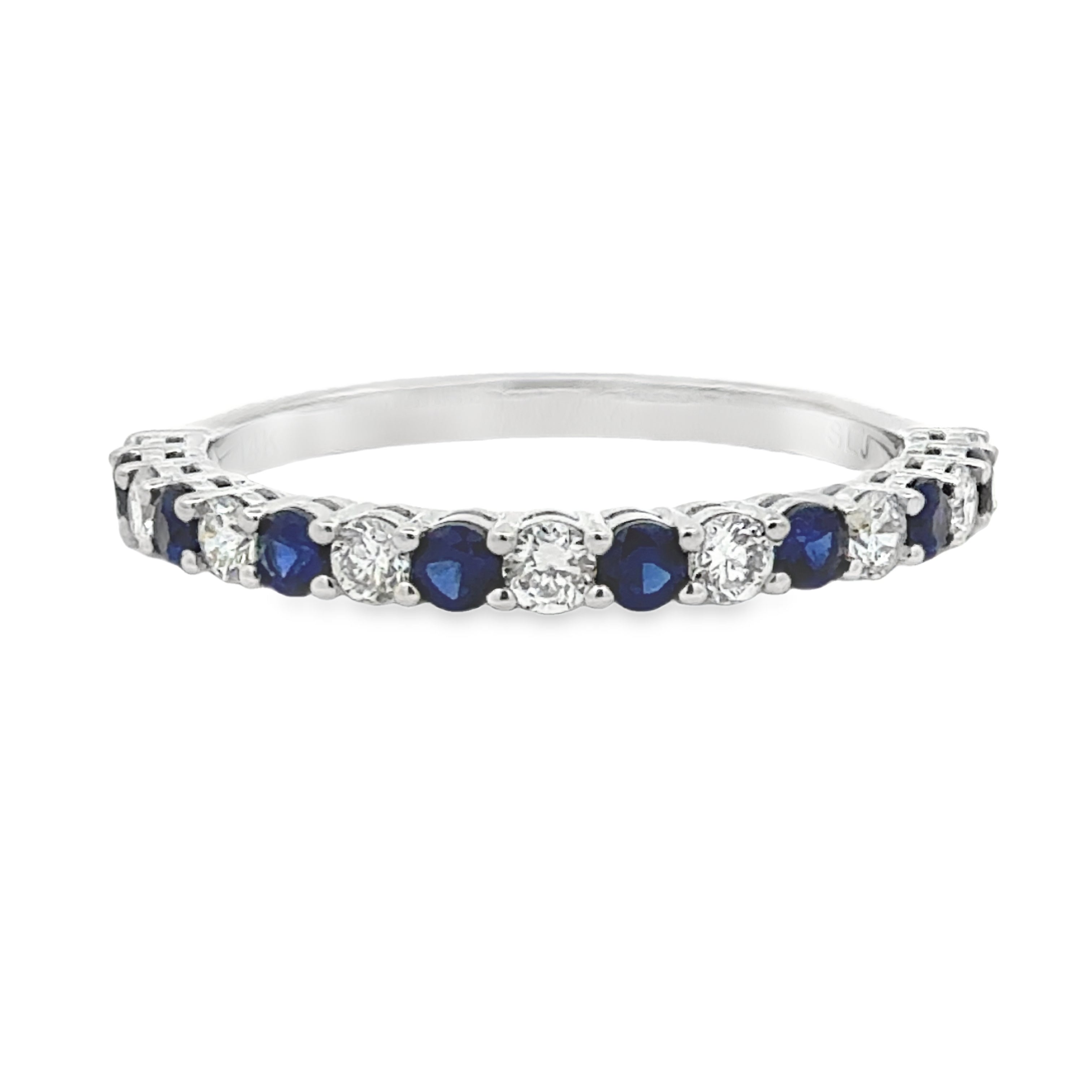 Alternating Lab Diamond and Sapphire Band
