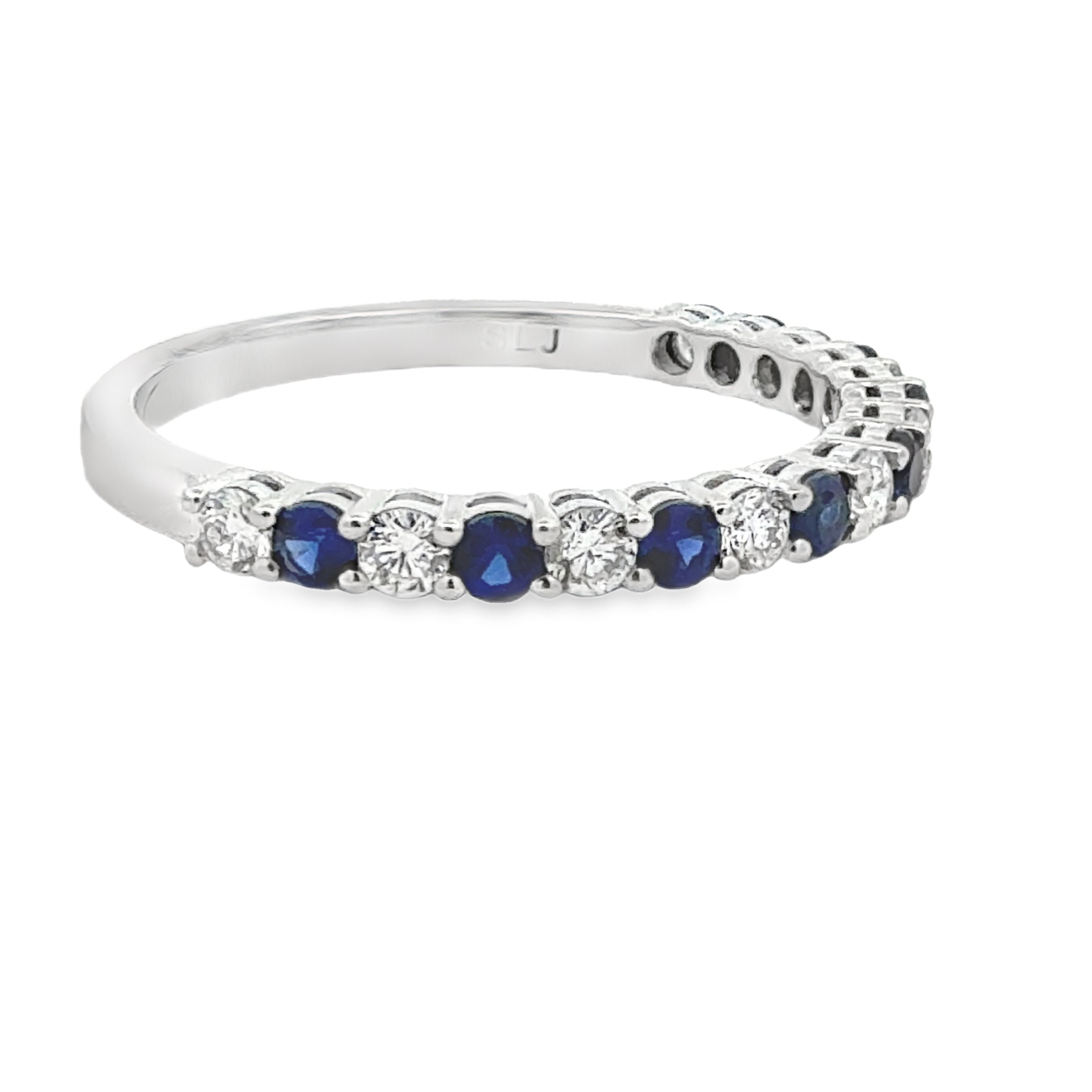 Alternating Lab Diamond and Sapphire Band