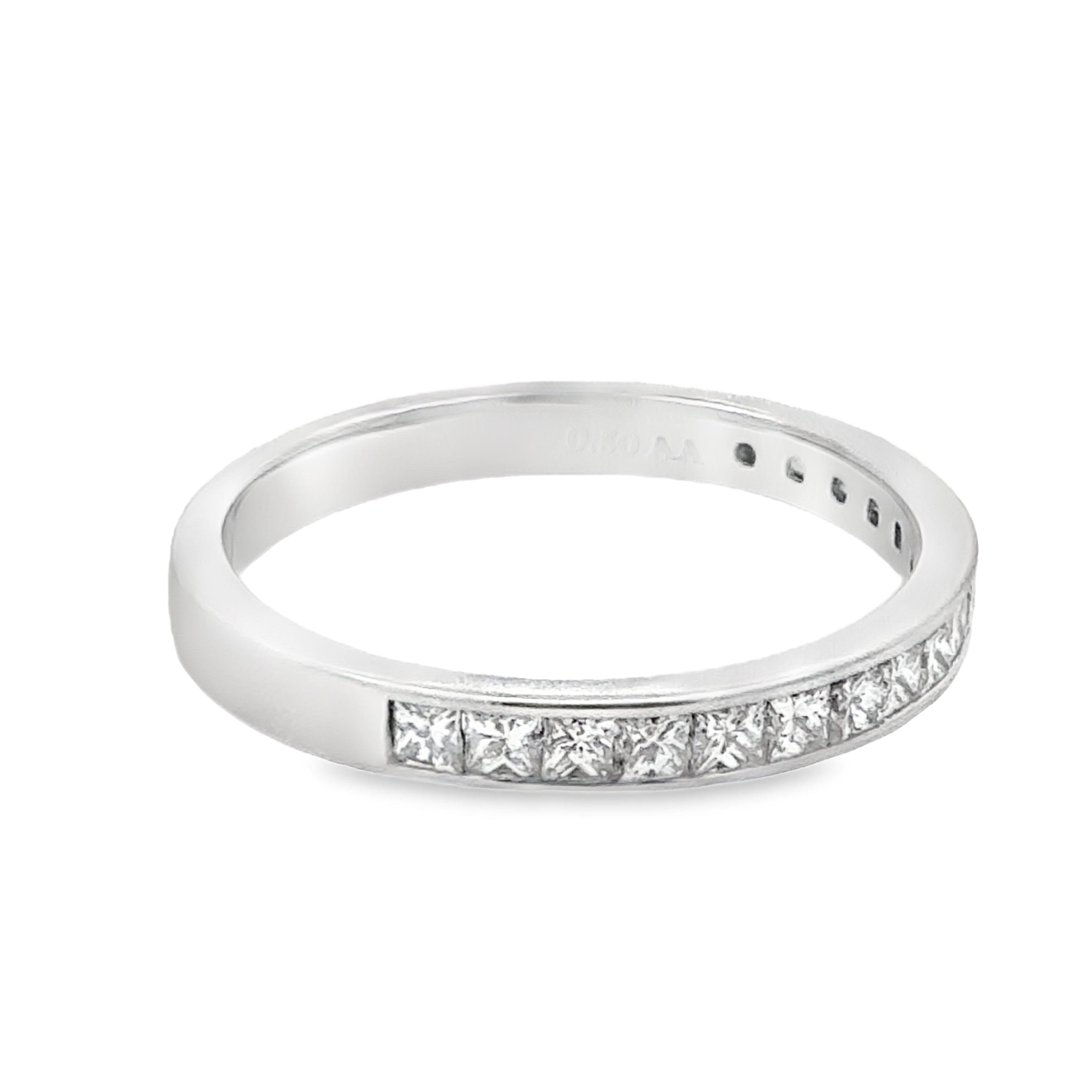 .50CTW Princess Cut Chanel Set Band