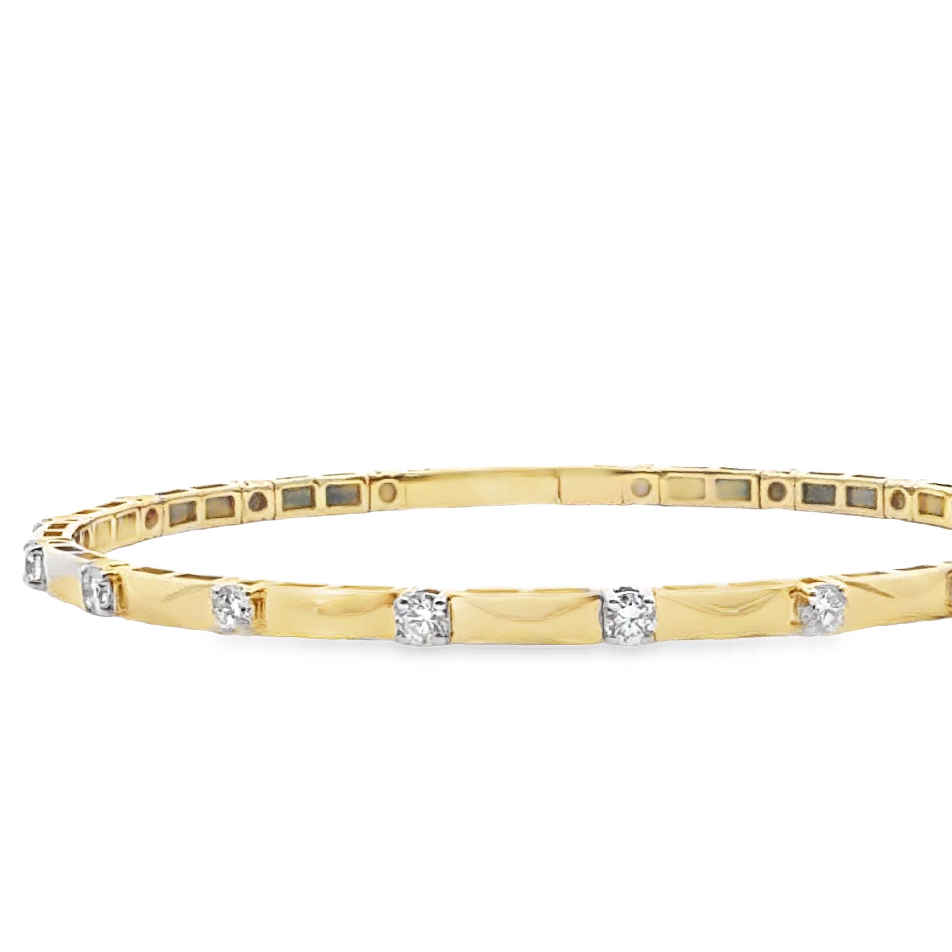 1.26ctw Lab Alternating Diamond Bangle