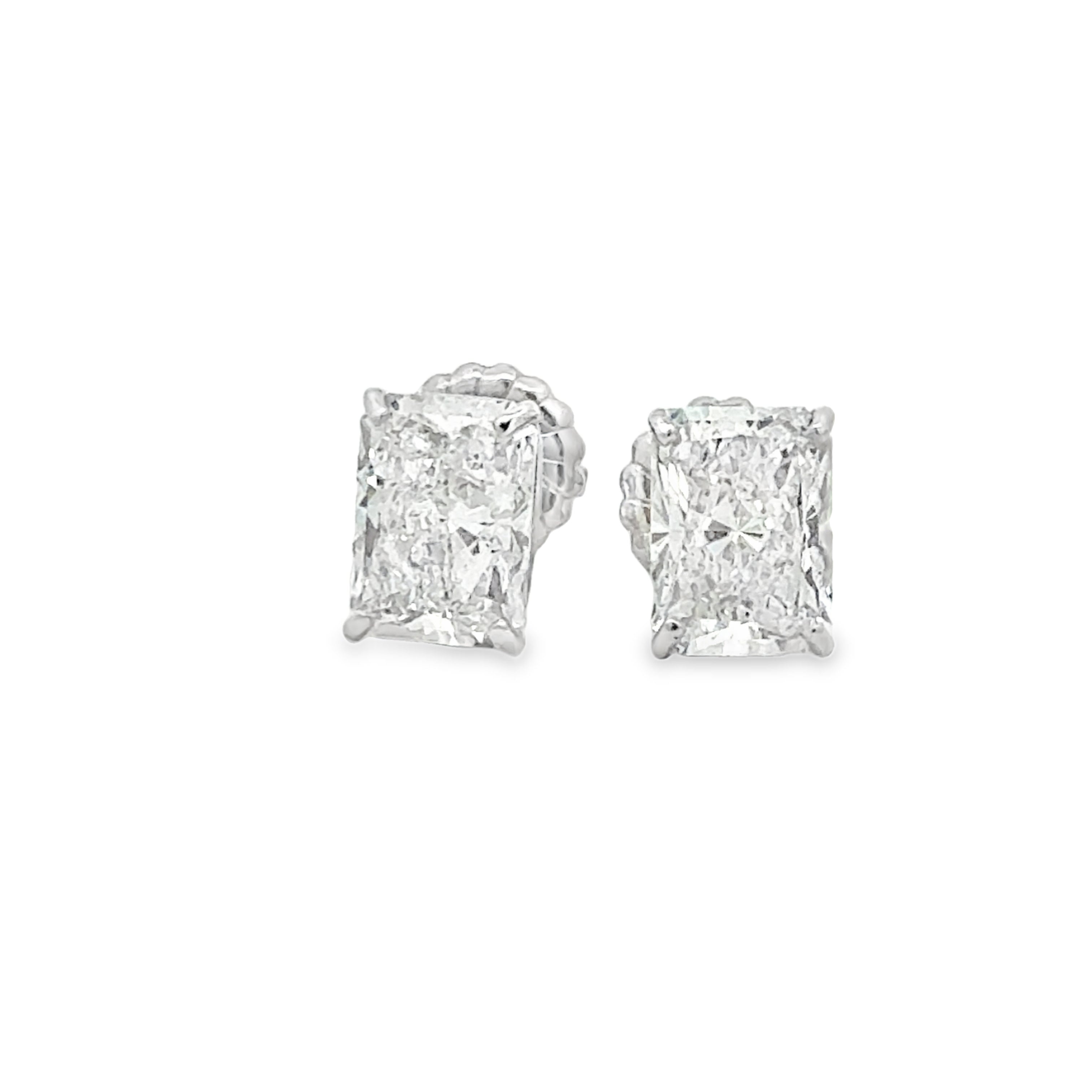 4.00ctw Radiant Cut Earrings