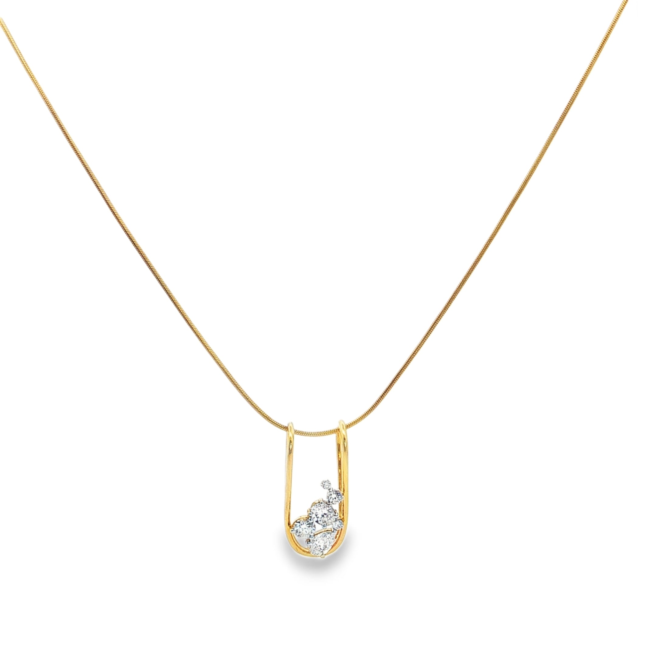 Cluster Pendant on Snake Chain