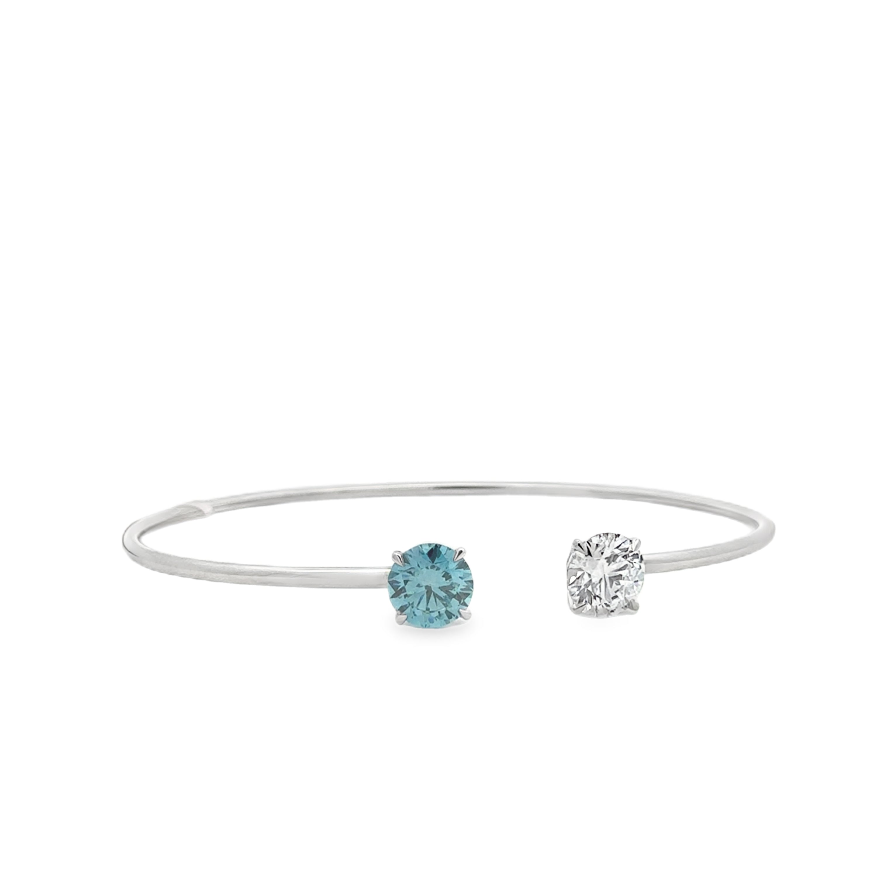 Blue and White Diamond Bangle
