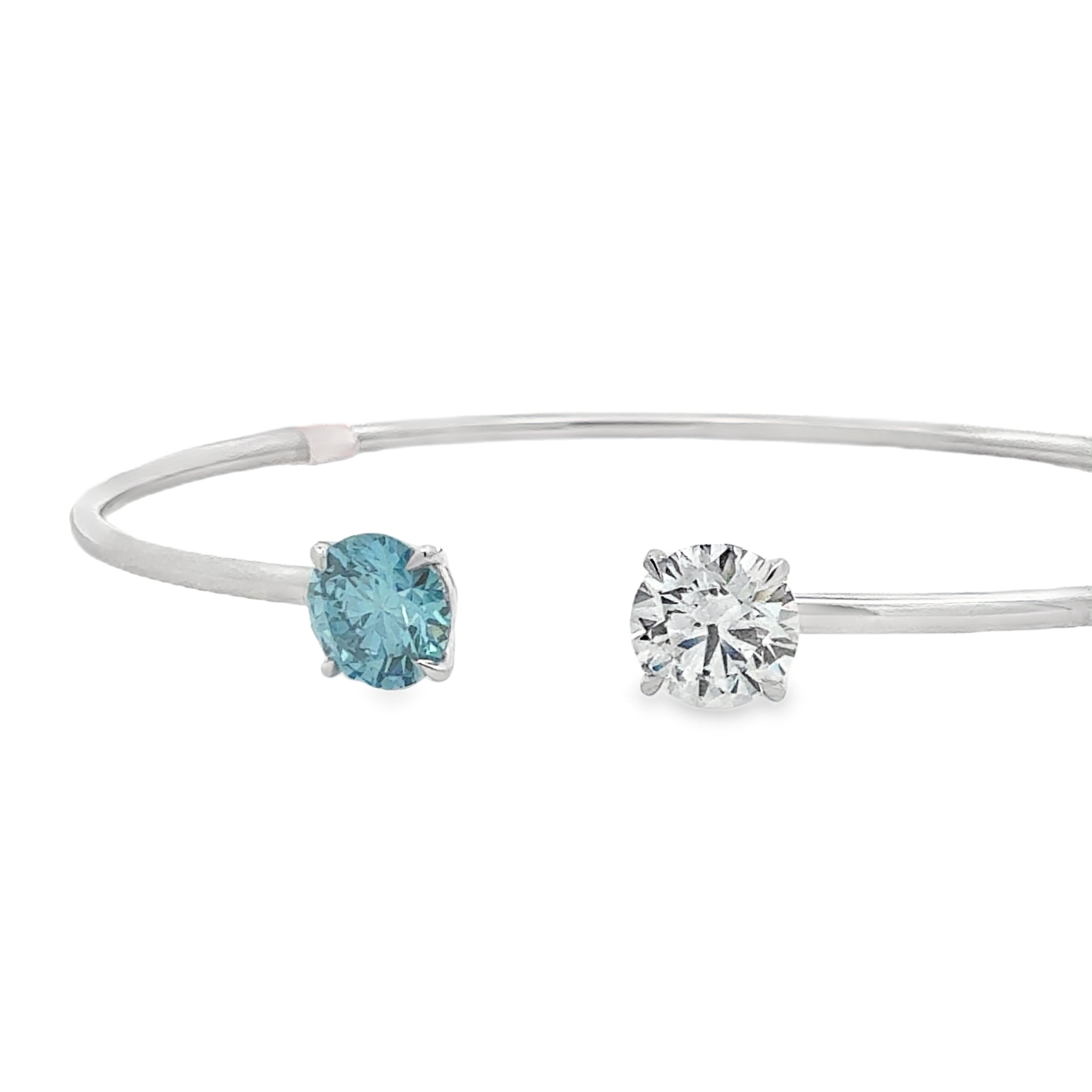 Blue and White Diamond Bangle