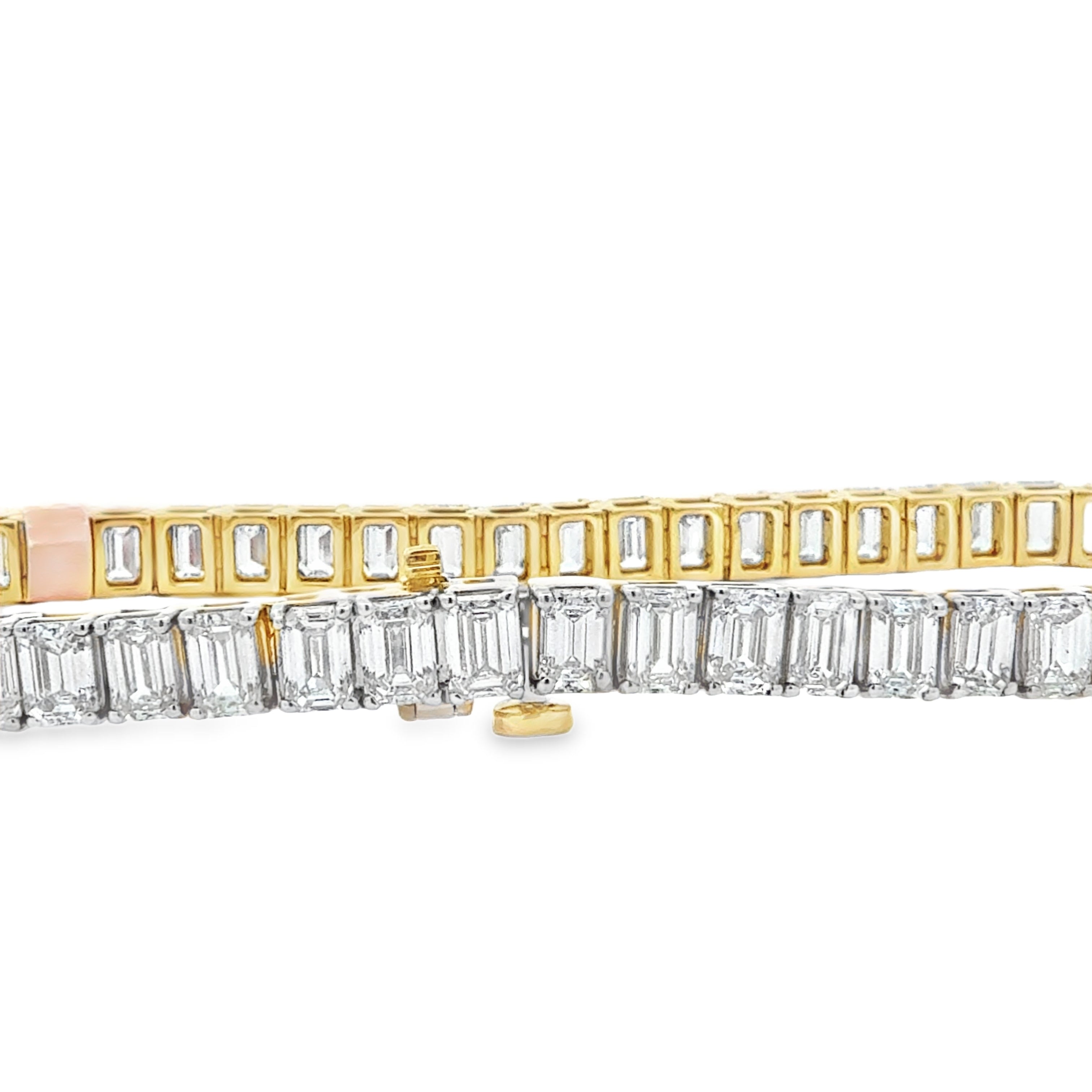 10.94ctw Emerald Cut Tennis Bracelet