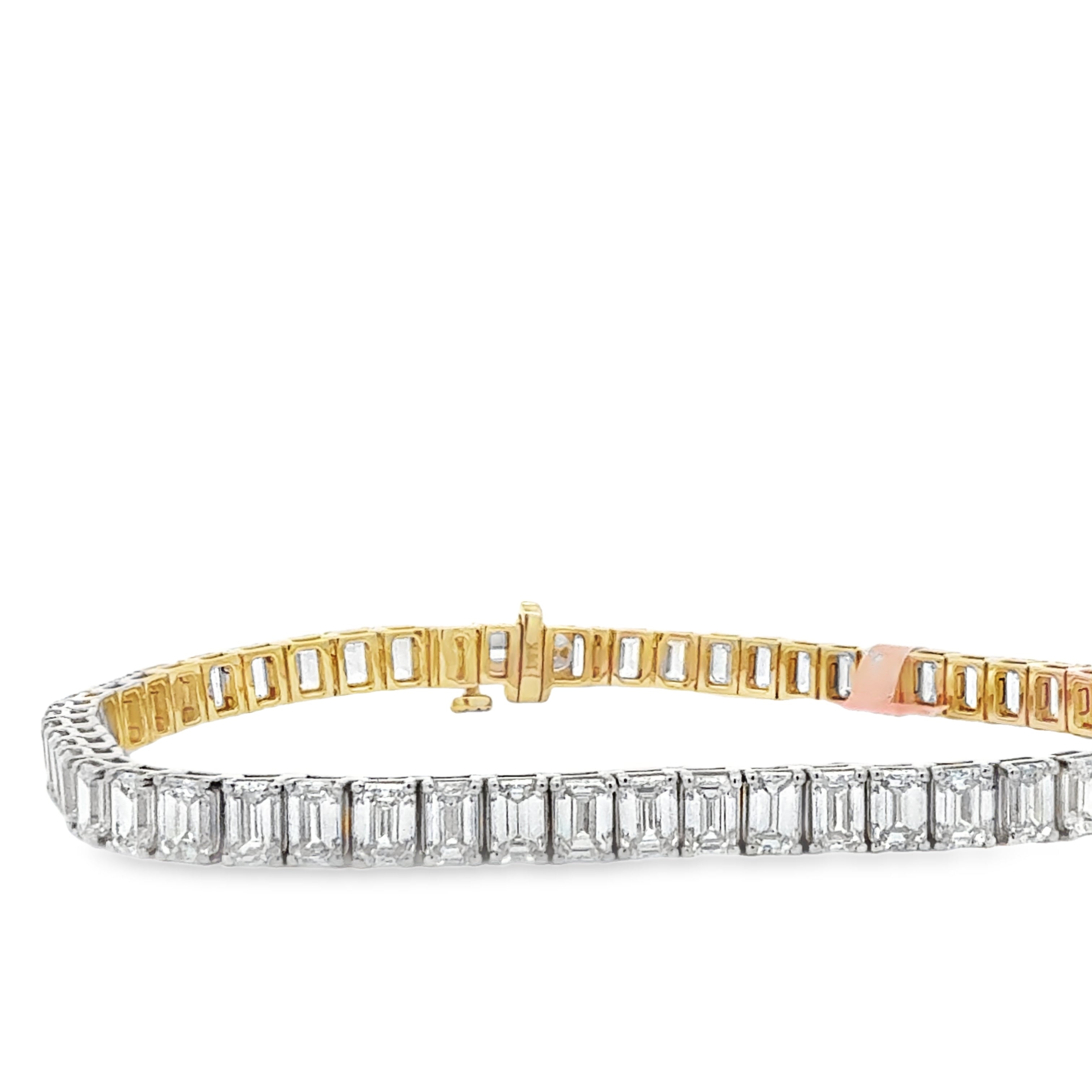 10.94ctw Emerald Cut Tennis Bracelet